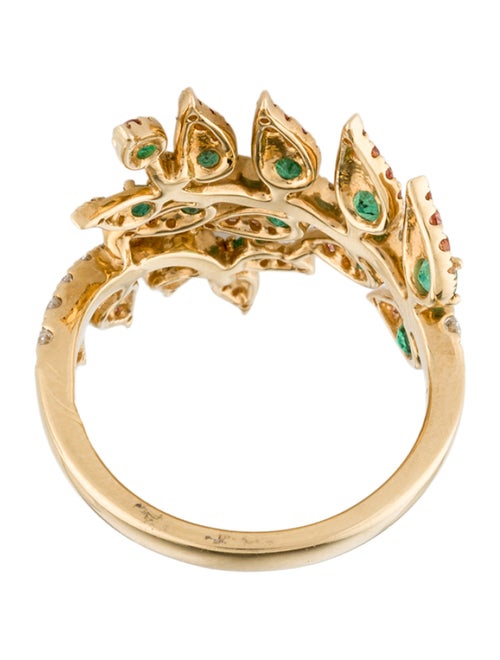 Graziela 18K Emerald, Sapphire & Diamond Árvore Bypass Band