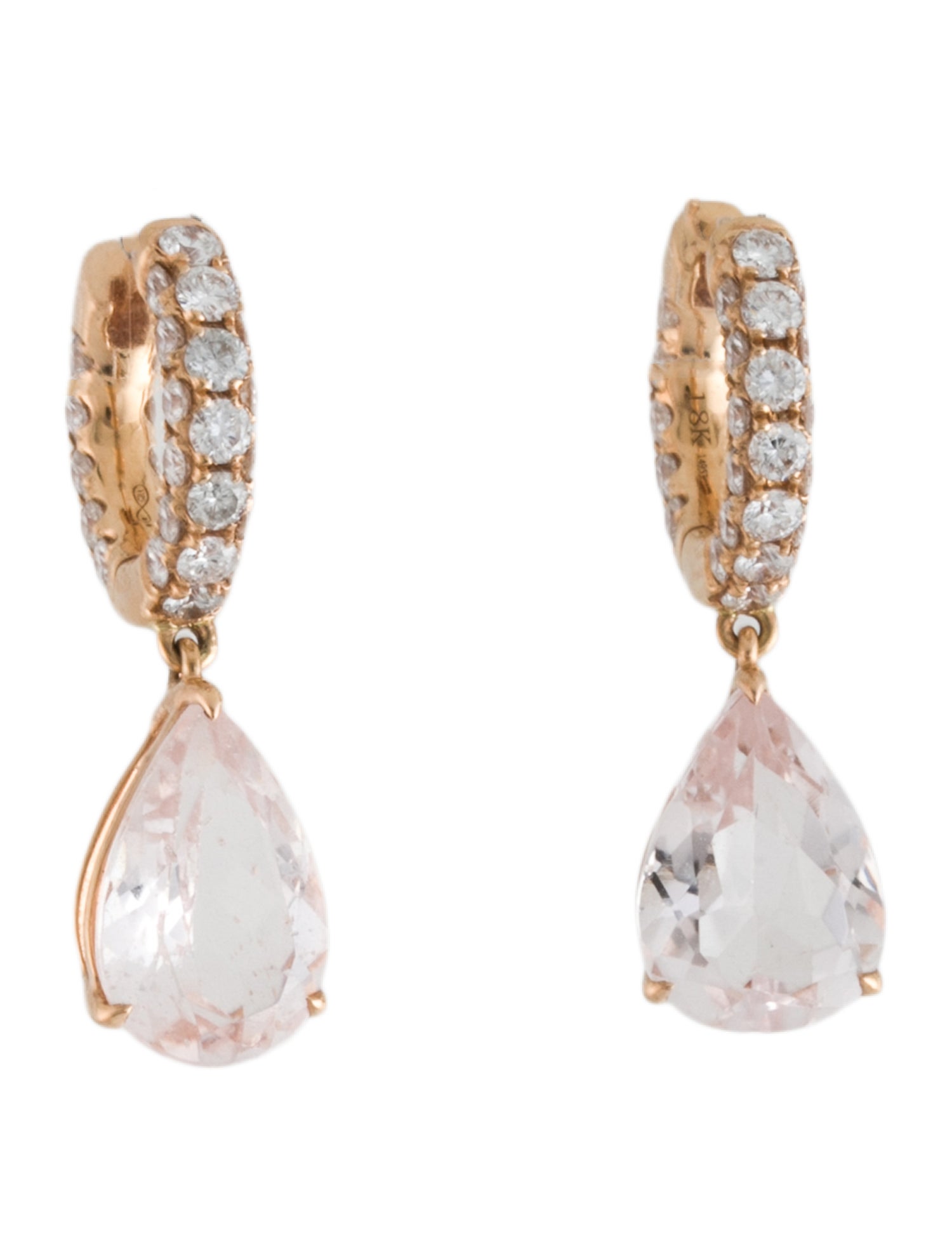 Graziela 18K Morganite & Diamond Drop Earrings