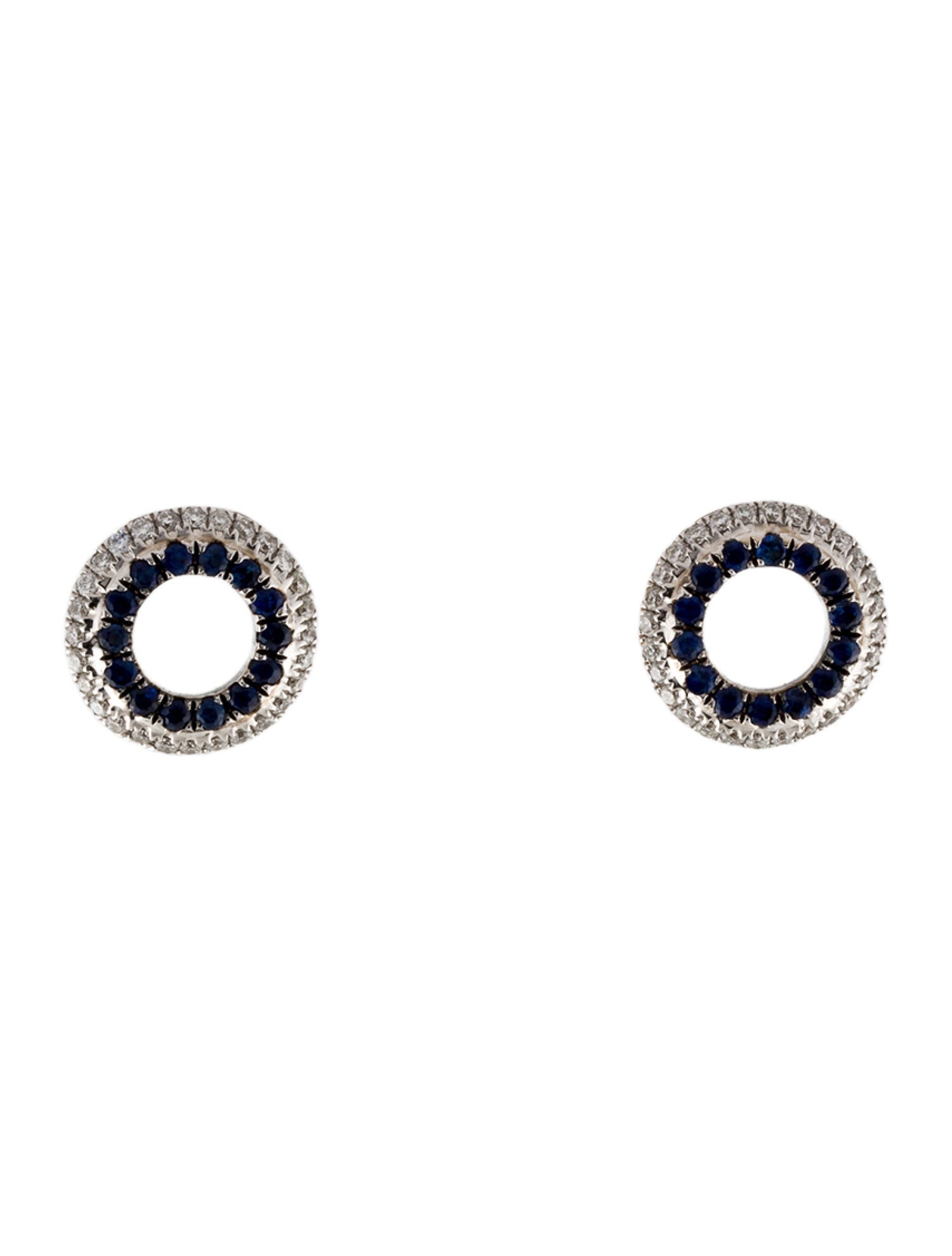 Graziela 18K Sapphire & Diamond Mini 3 Sided Studs