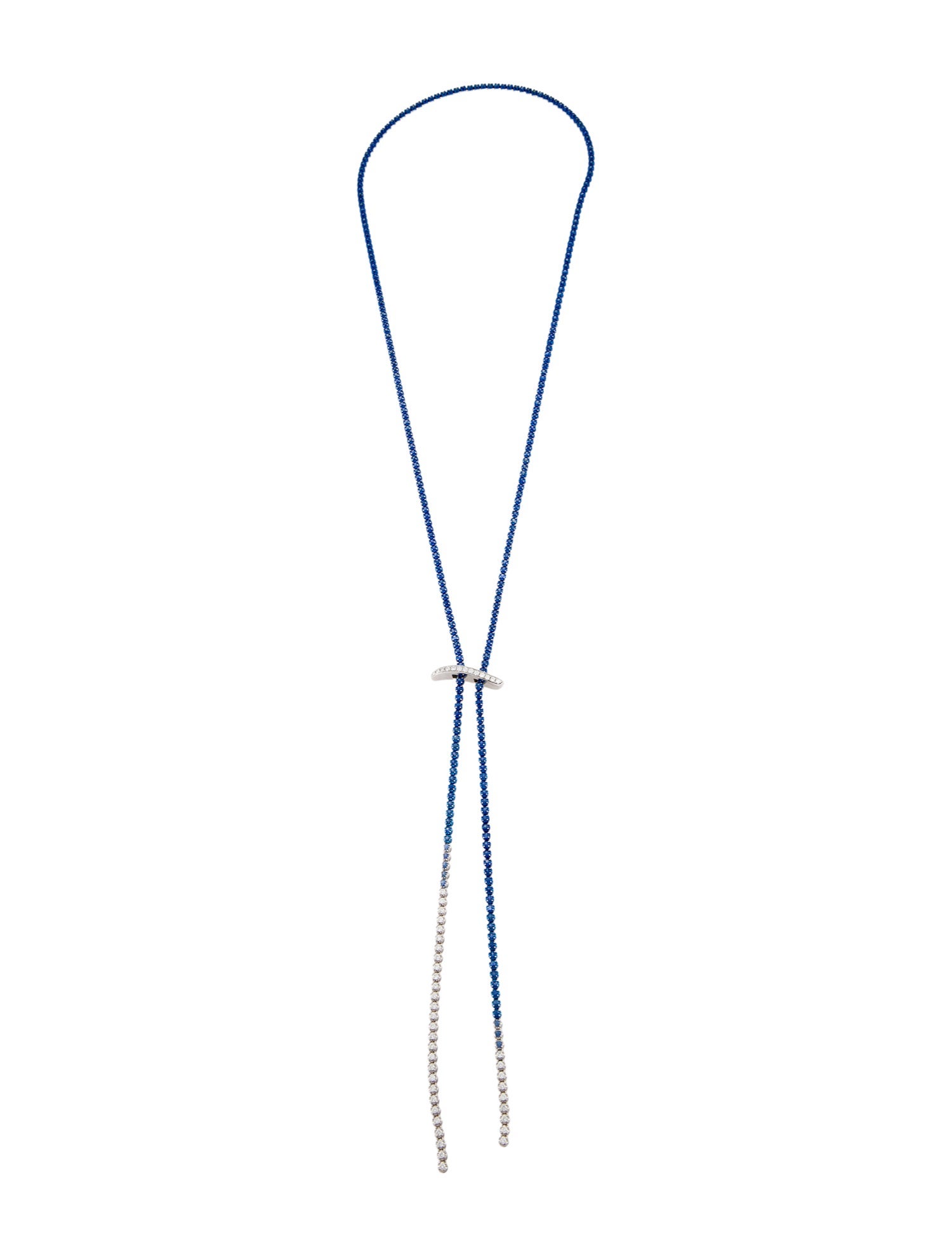 Graziela 18K Sapphire & Diamond Mega Swirl Ombre Slide Bolo Necklace