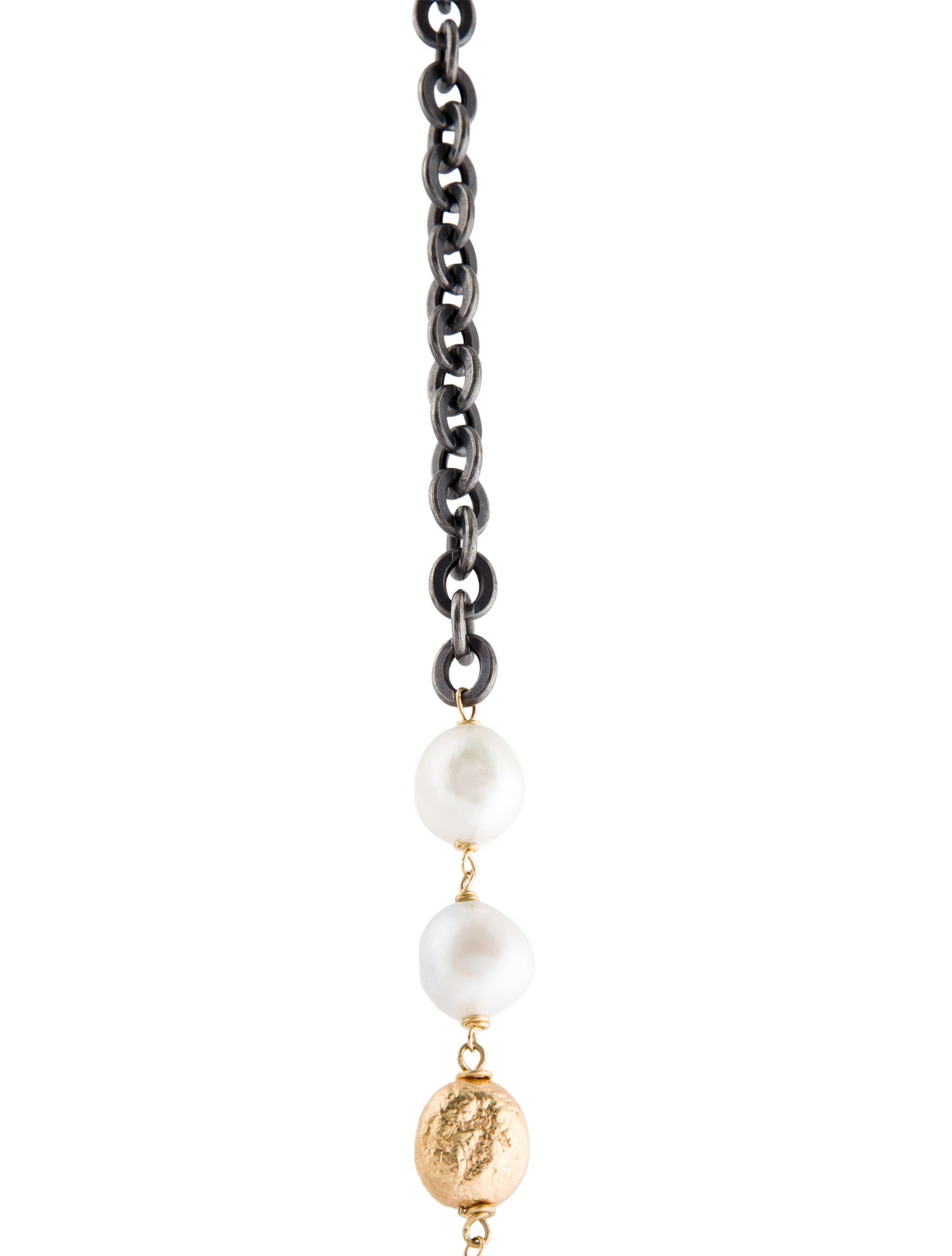 Grazia & Marica Vozza Pearl Two-Tone Long Chain Necklace