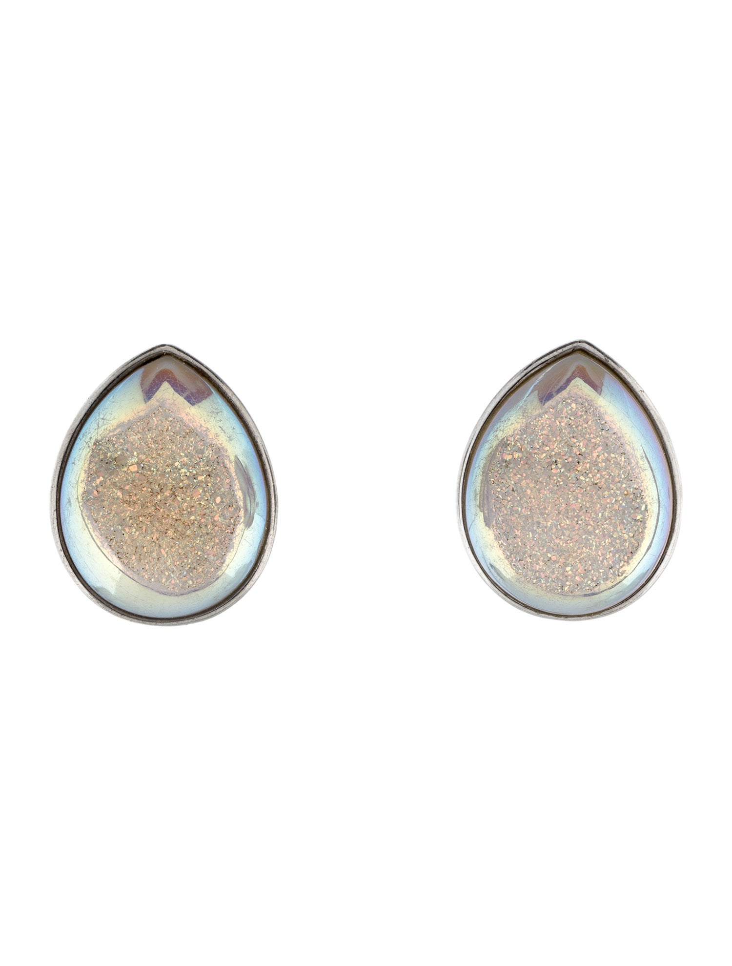 Grazia & Marica Vozza Coated Druzy Clip-On Earrings