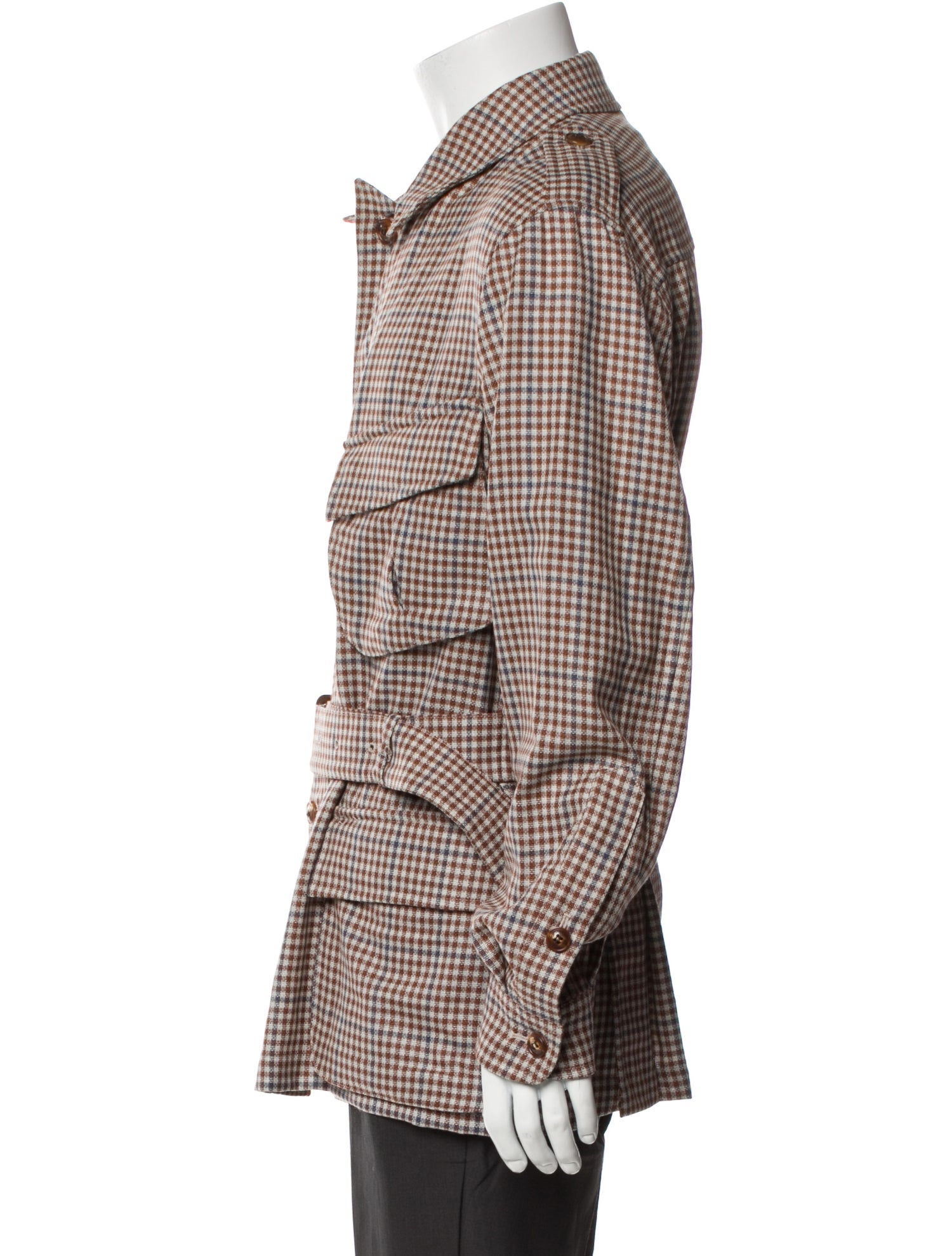 Grenfell Wool Houndstooth Print Peacoat w/ Tags