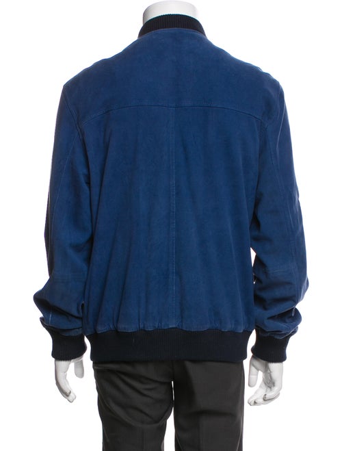 Gant Rugger Leather Colorblock Pattern Bomber Jacket