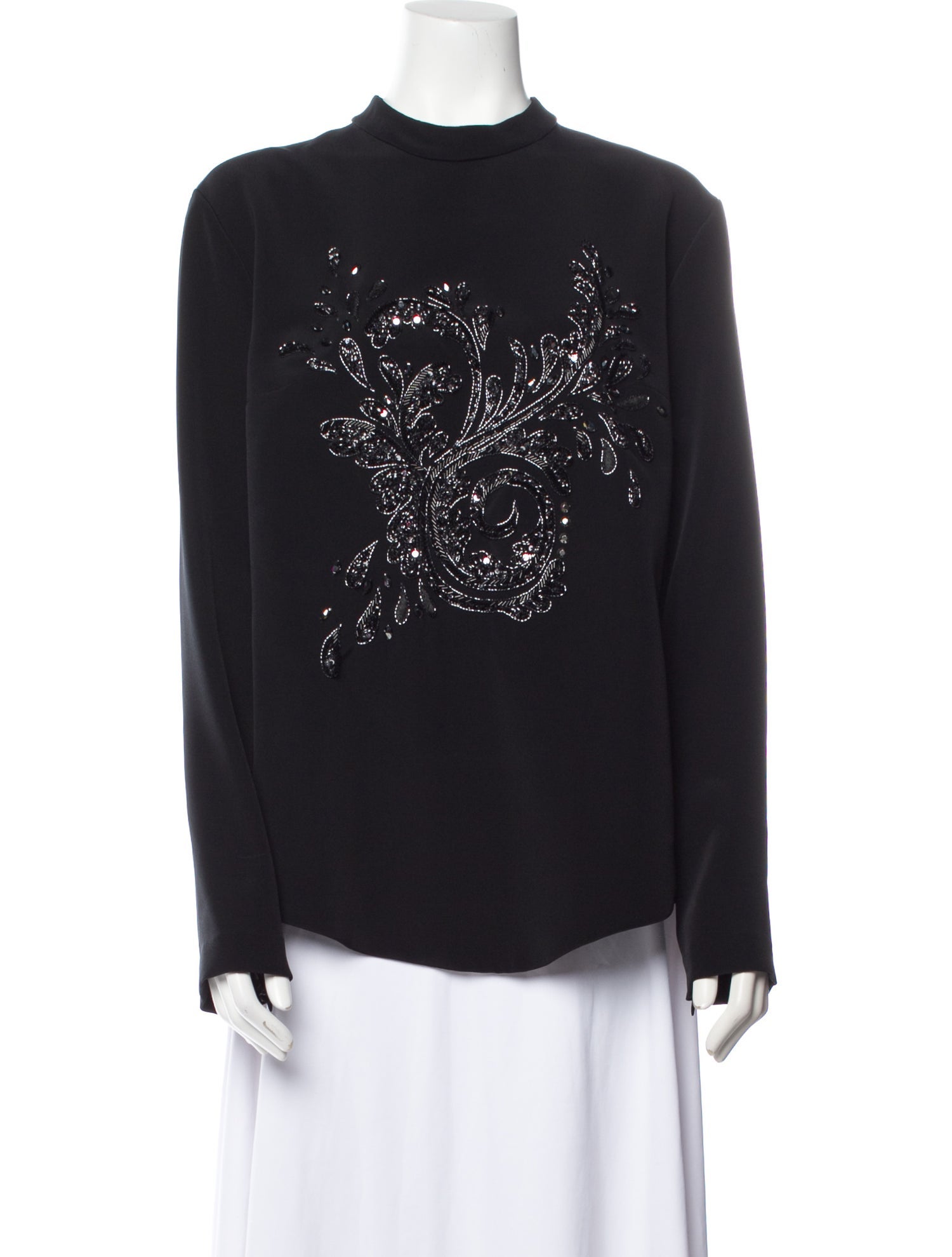 Georges Hobeika Graphic Print Mock Neck Sweatshirt w/ Tags