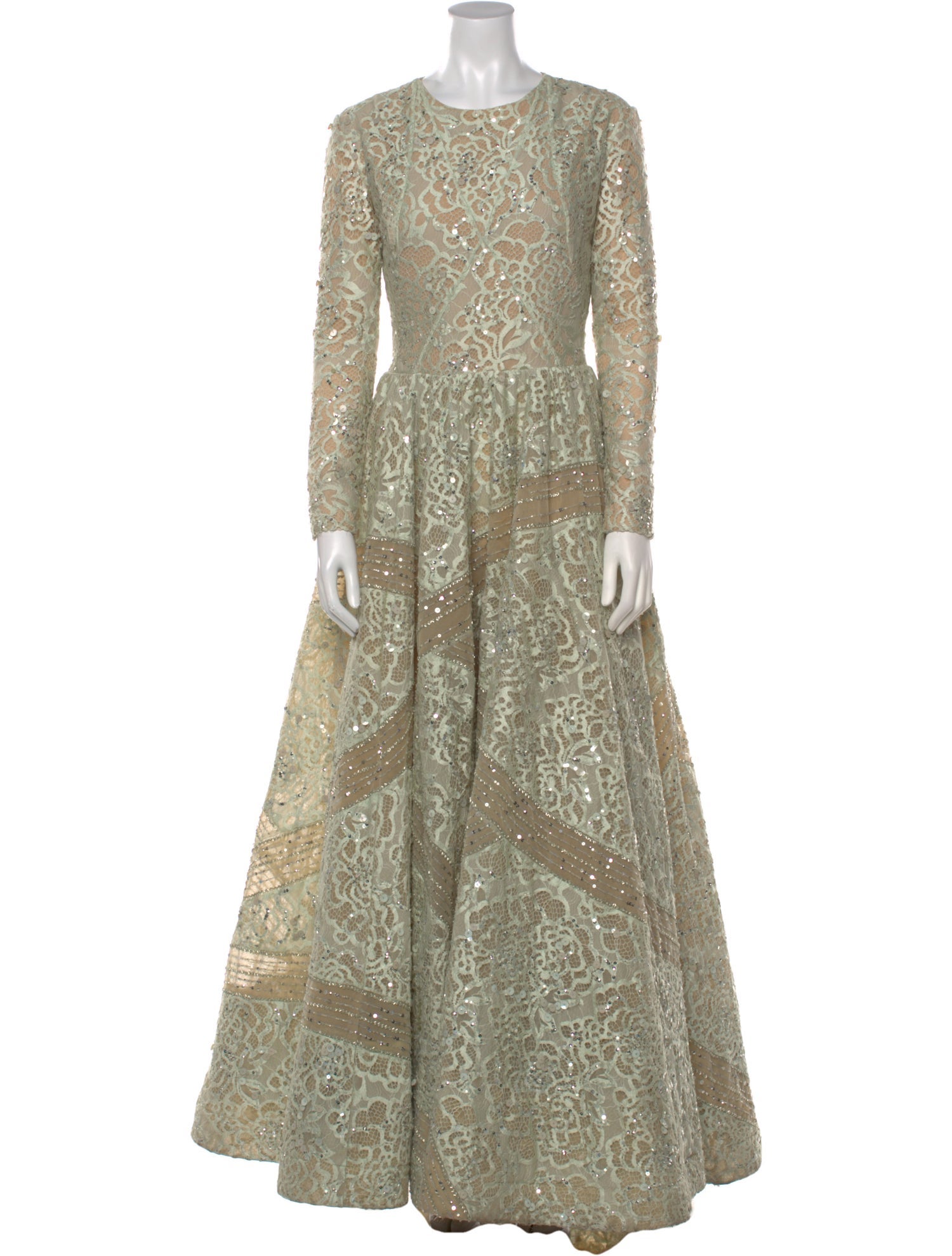 Georges Hobeika Lace Pattern Long Dress