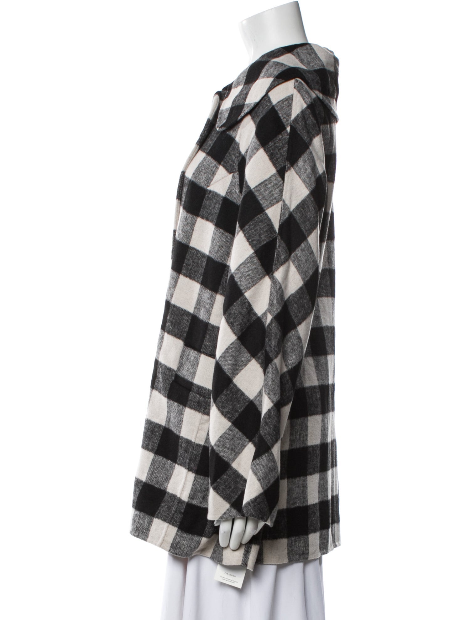 Georges Hobeika Wool Plaid Print Coat