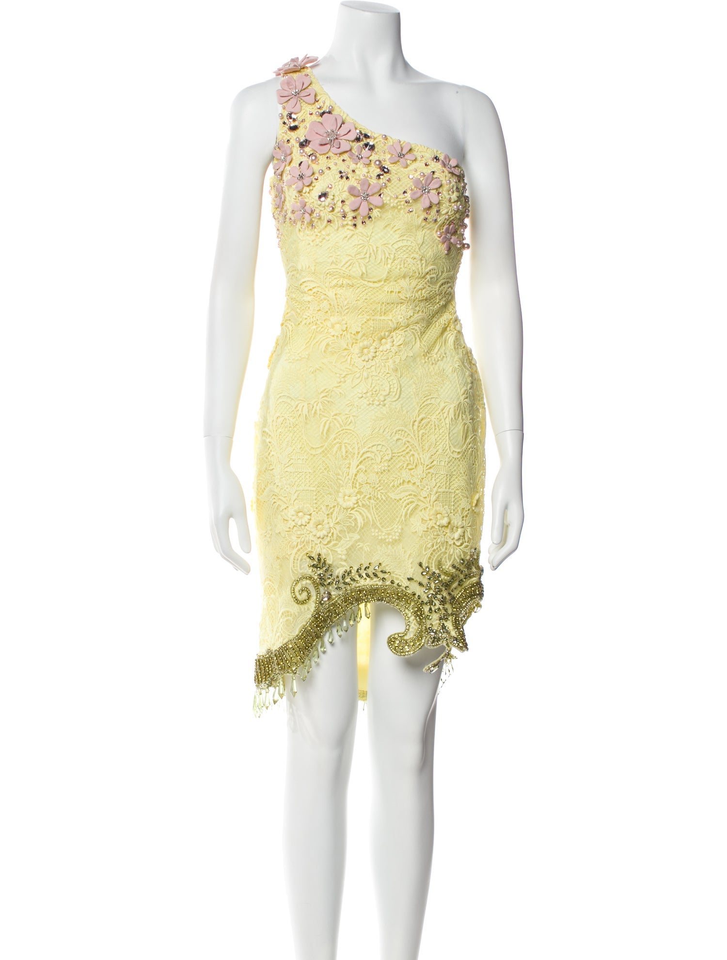 Georges Hobeika One-Shoulder Knee-Length Dress w/ Tags