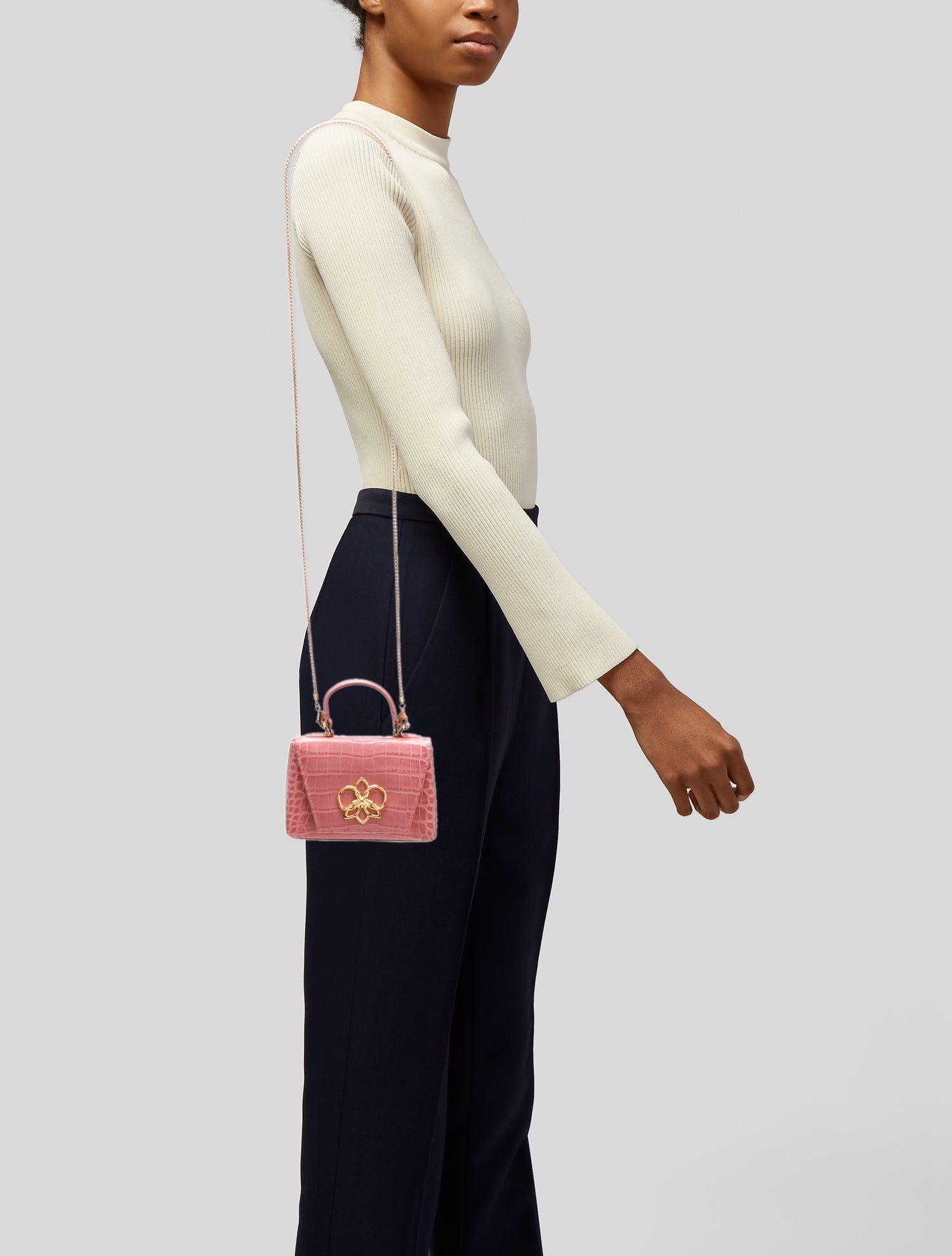 Georges Hobeika Embossed Leather Crossbody Bag