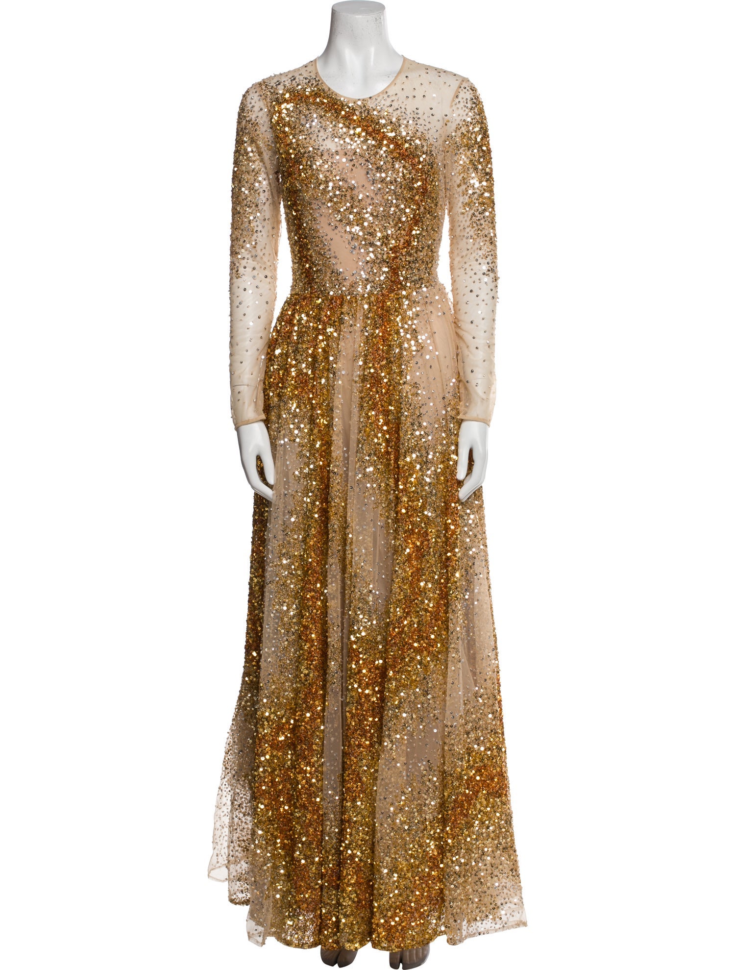 Georges Hobeika Crew Neck Long Dress