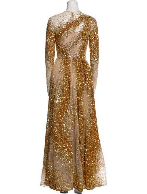 Georges Hobeika Crew Neck Long Dress