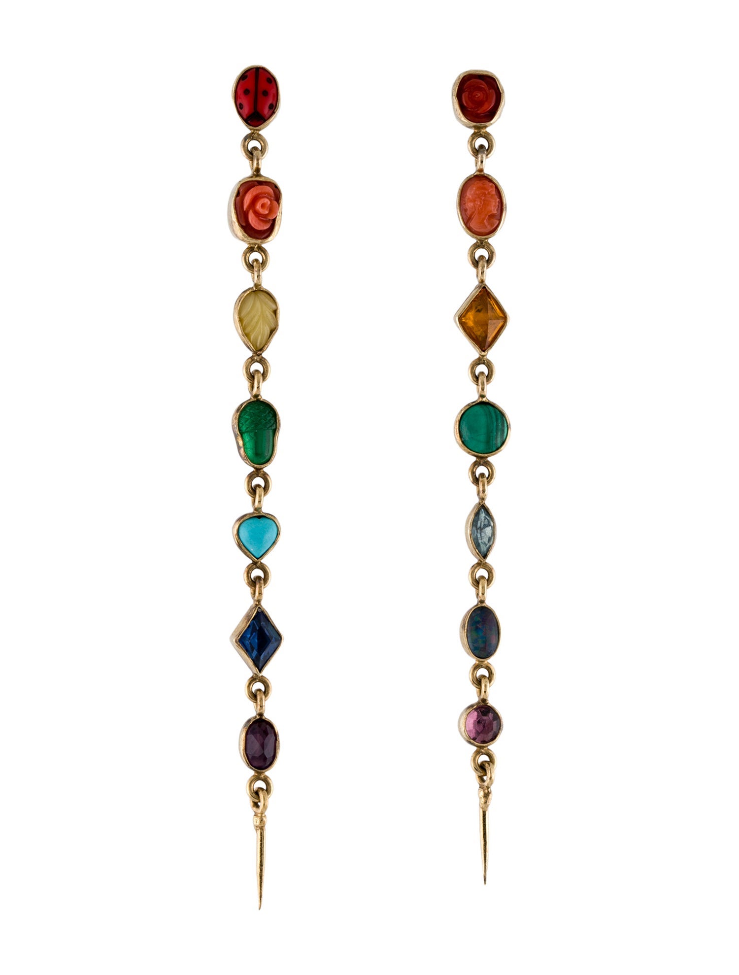 Grainne Morton Long Rainbow Drop Earrings