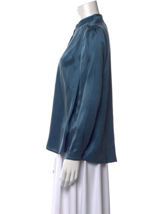 girl. by Band of Outsiders Silk Mock Neck Button-Up Top