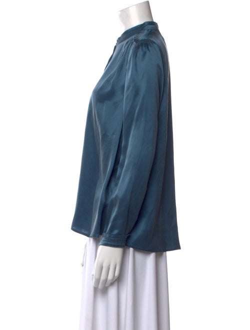 girl. by Band of Outsiders Silk Mock Neck Button-Up Top