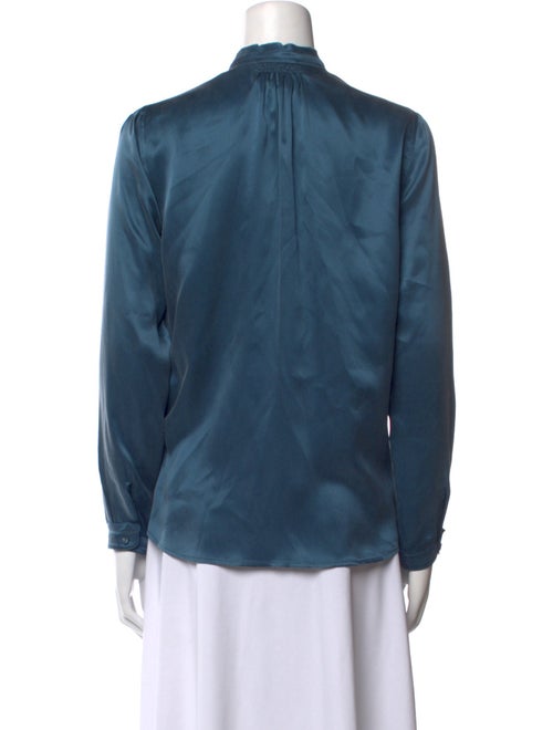 girl. by Band of Outsiders Silk Mock Neck Button-Up Top