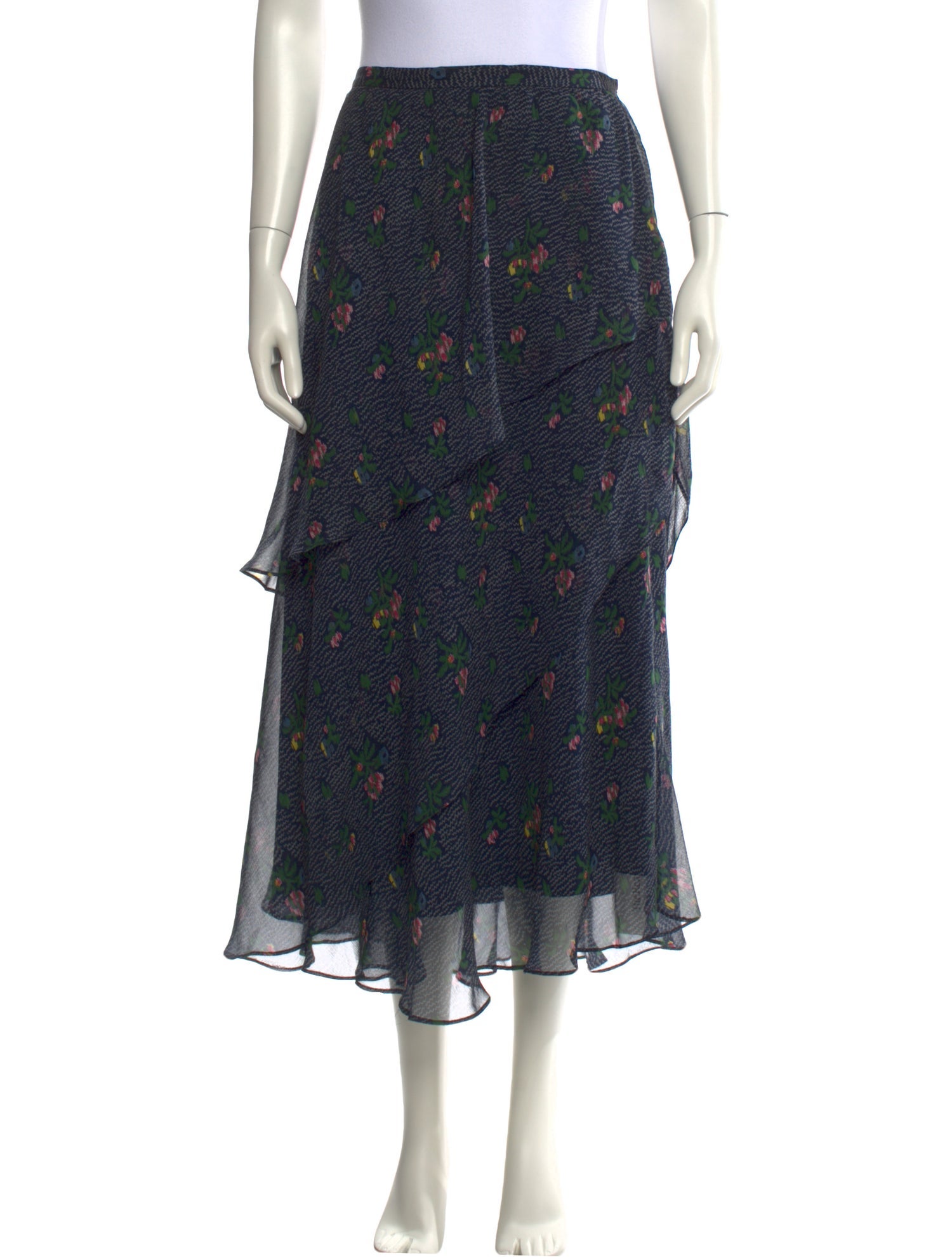 girl. by Band of Outsiders Silk Midi Length Skirt