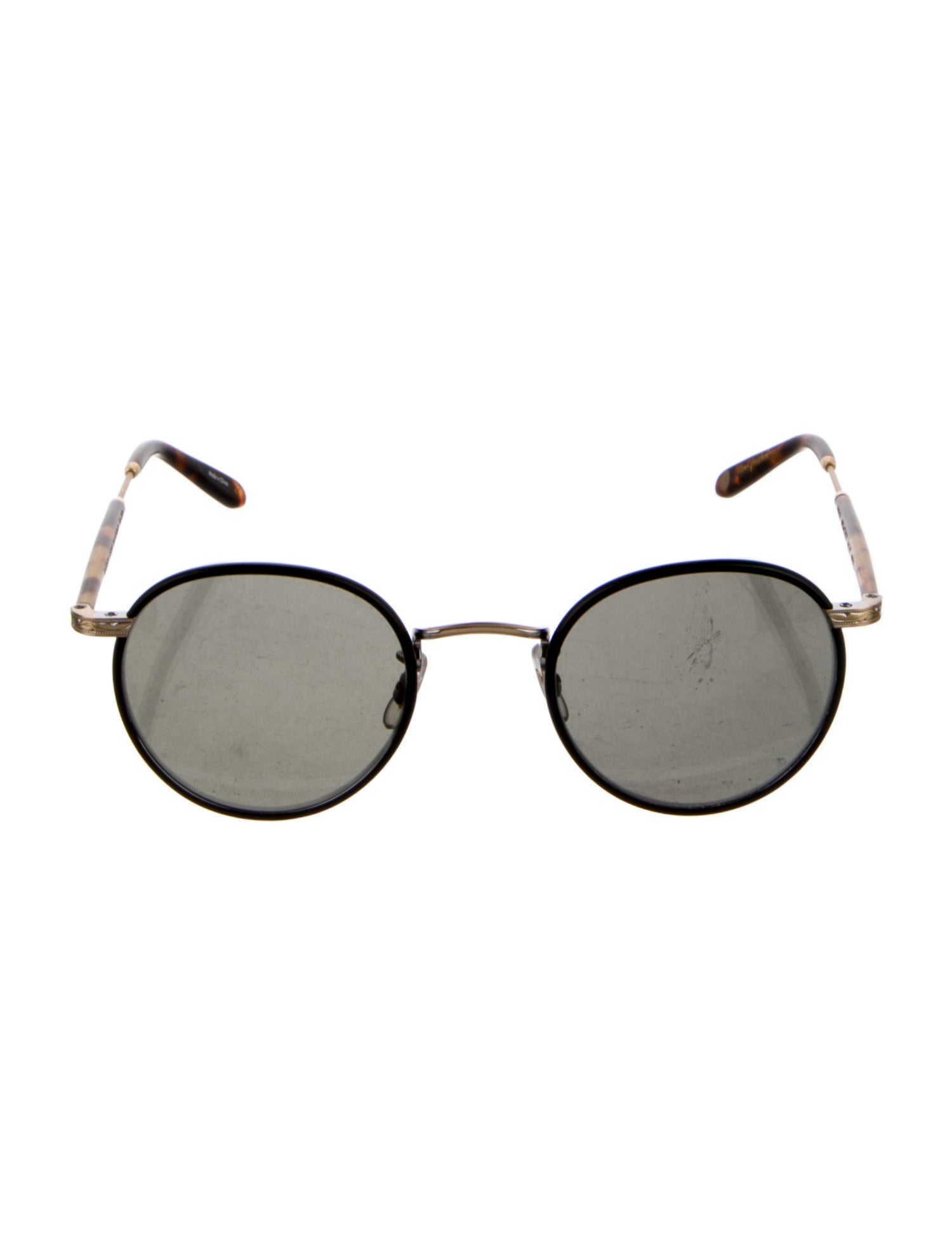 Garrett Leight Norfolk Bk G Round Sunglasses