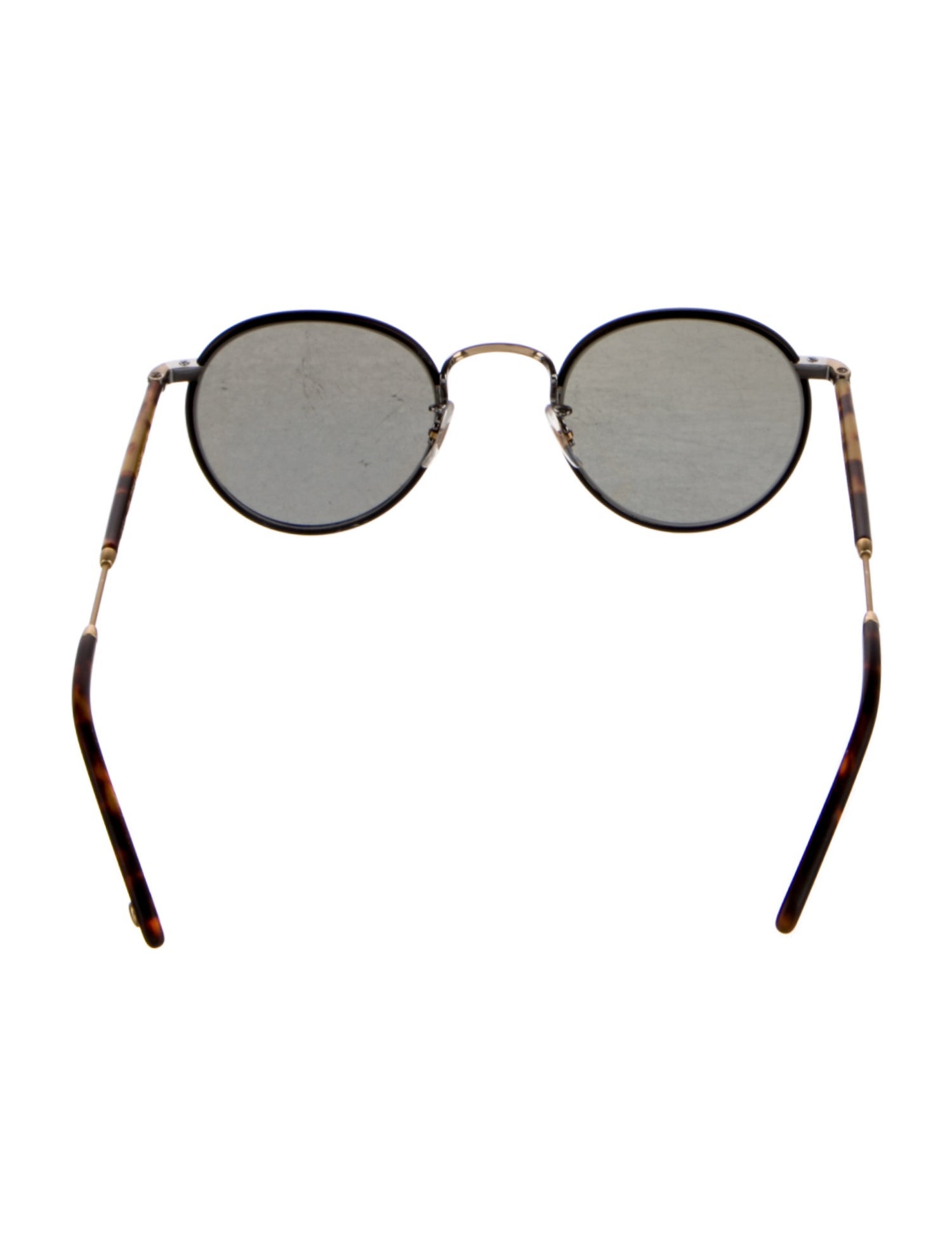 Garrett Leight Norfolk Bk G Round Sunglasses
