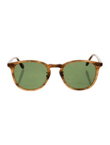 Pre-owned Garrett Leight Wayfarer Tinted Sunglasses In Brown