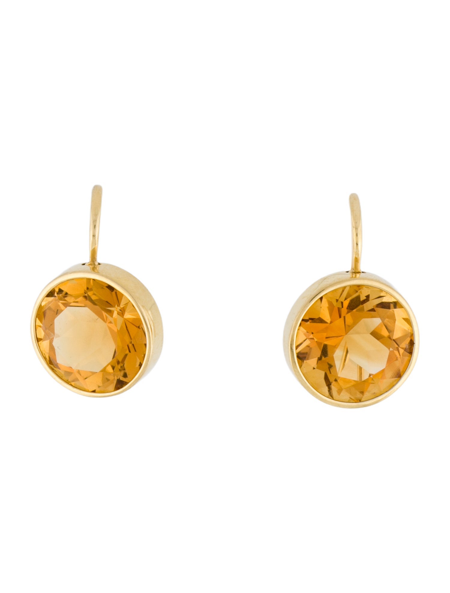 Goshwara 18K 17.83ctw Citrine Round Drop Earrings