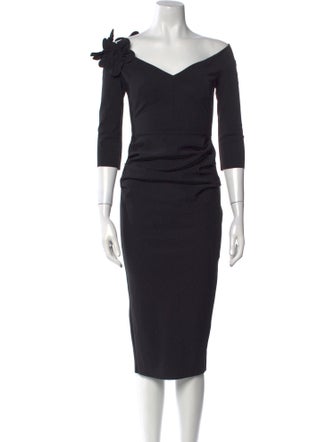 Greta Constantine Off-The-Shoulder Midi Length Dress