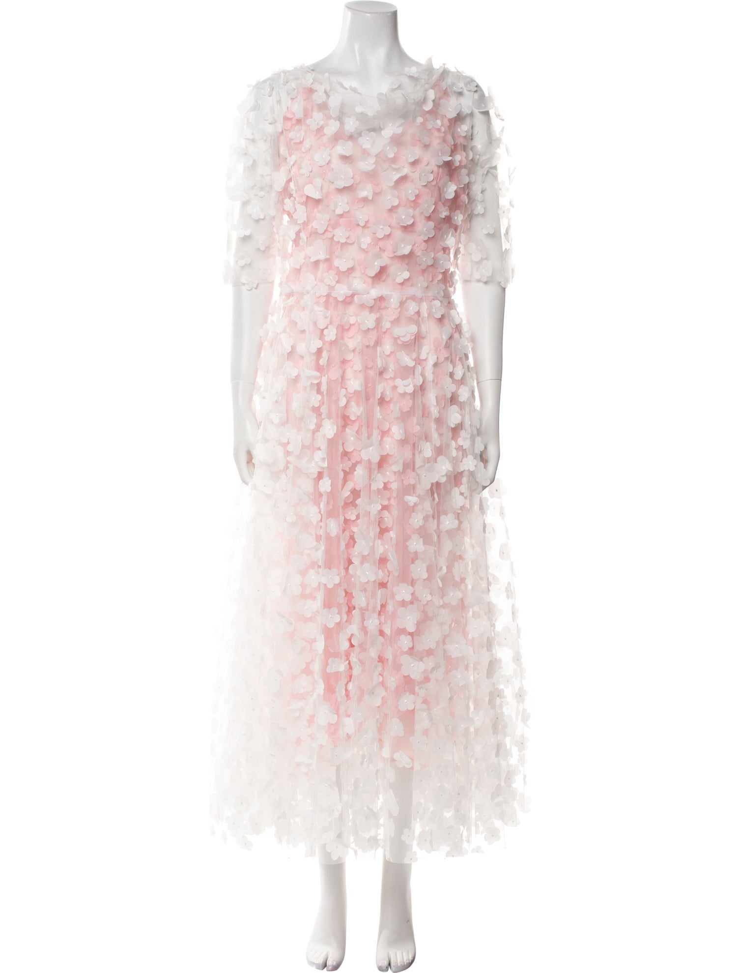 Greta Constantine Lace Pattern Long Dress