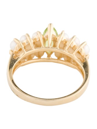 Andy Götz 14K Pearl, Peridot & Diamond Cocktail Ring