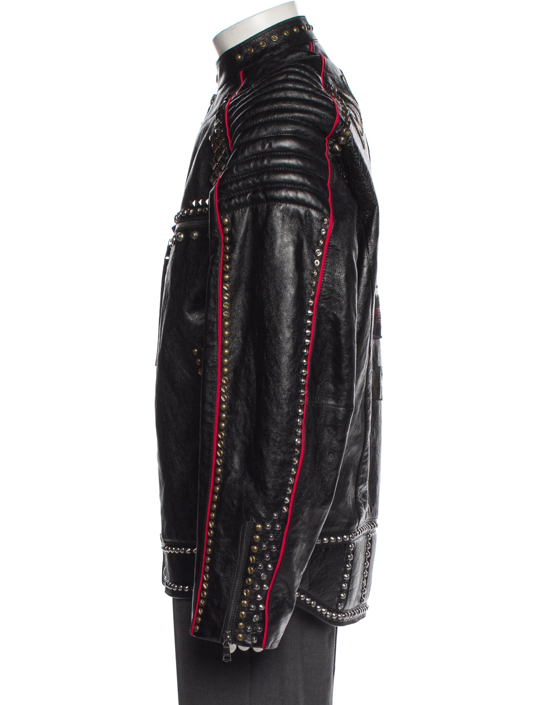 Gucci Magnetismo Animale Leather Moto Jacket