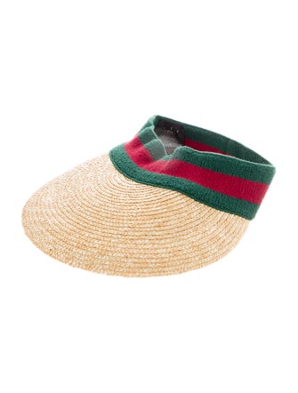 Gucci Straw Woven Sun Visor