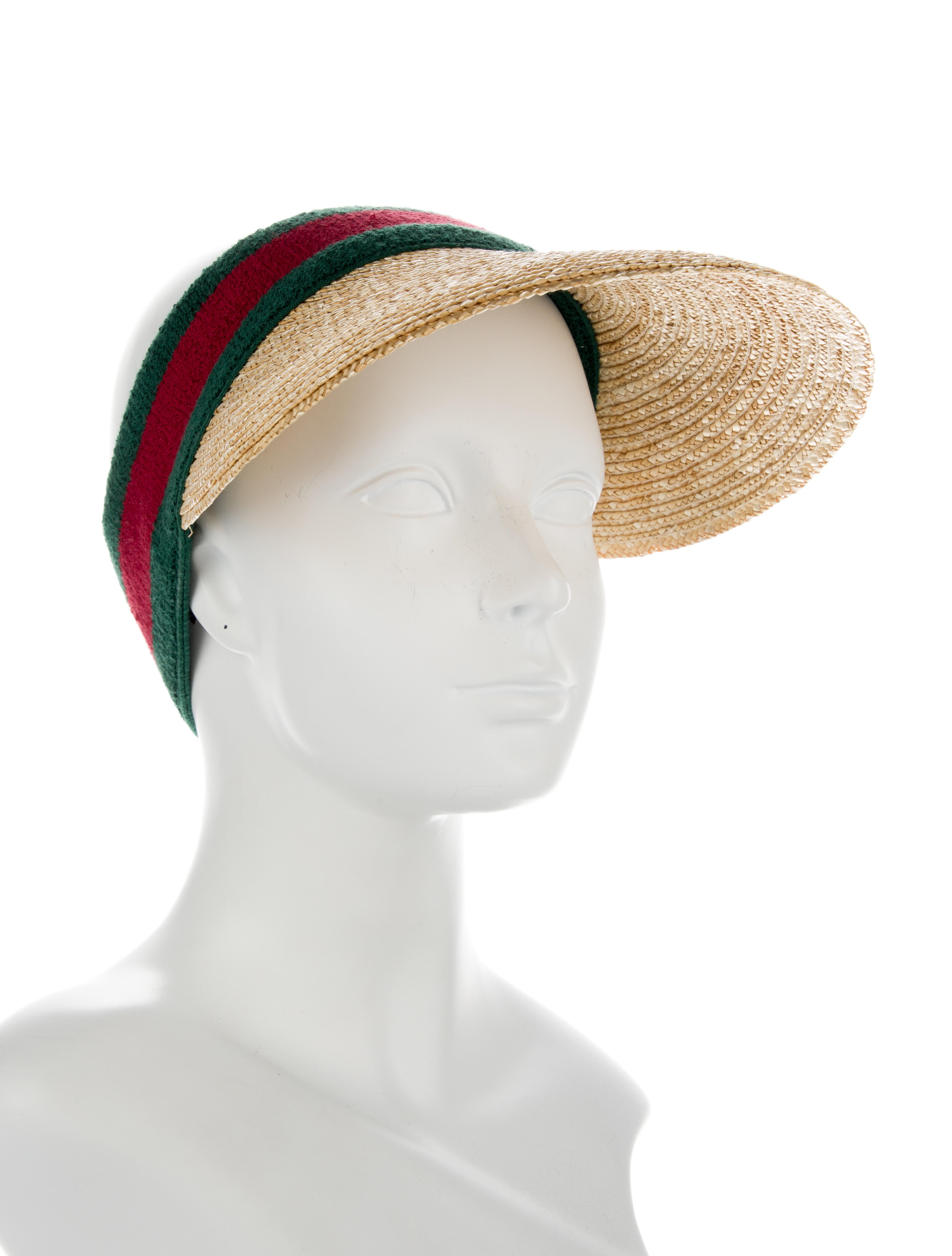 Gucci Straw Woven Sun Visor