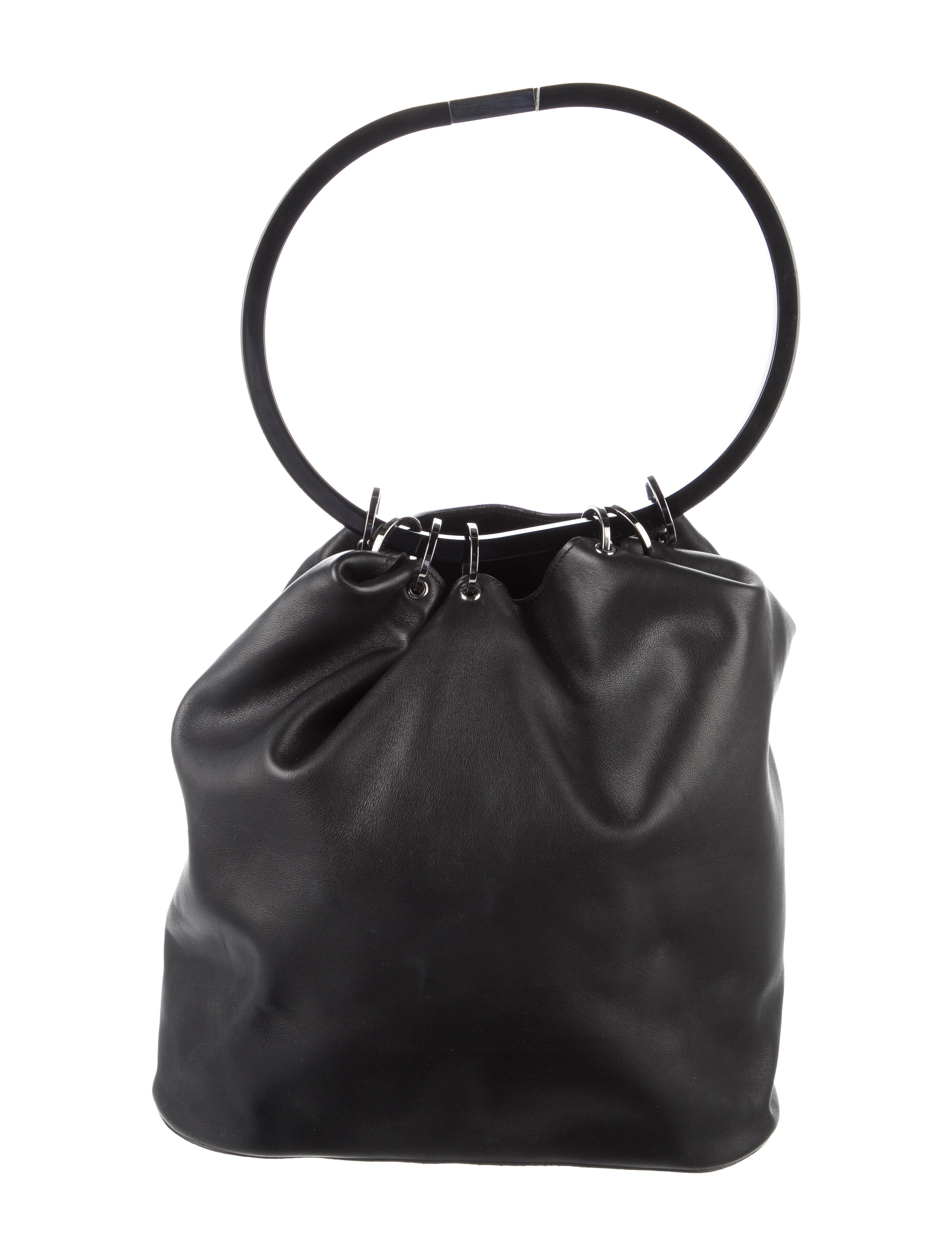 Gucci Vintage Leather Ring Bucket Bag Black Bucket Bags, Handbags GUC1024354 The RealReal
