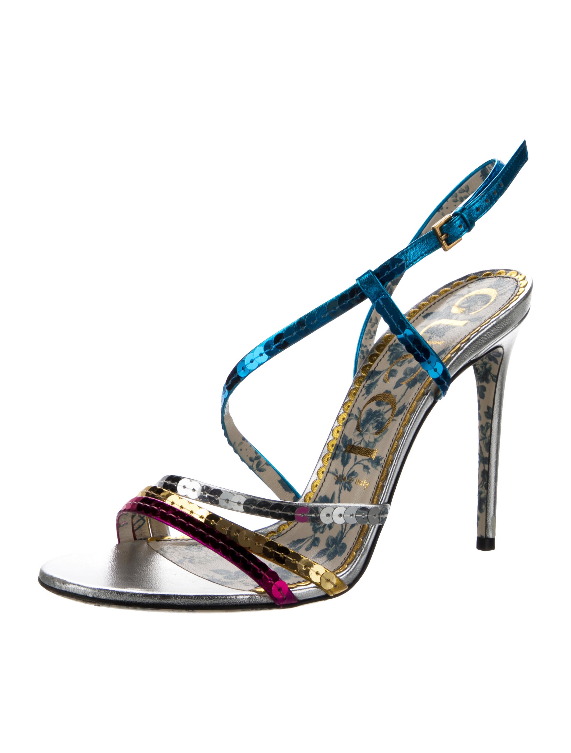 multicolor gucci sandals