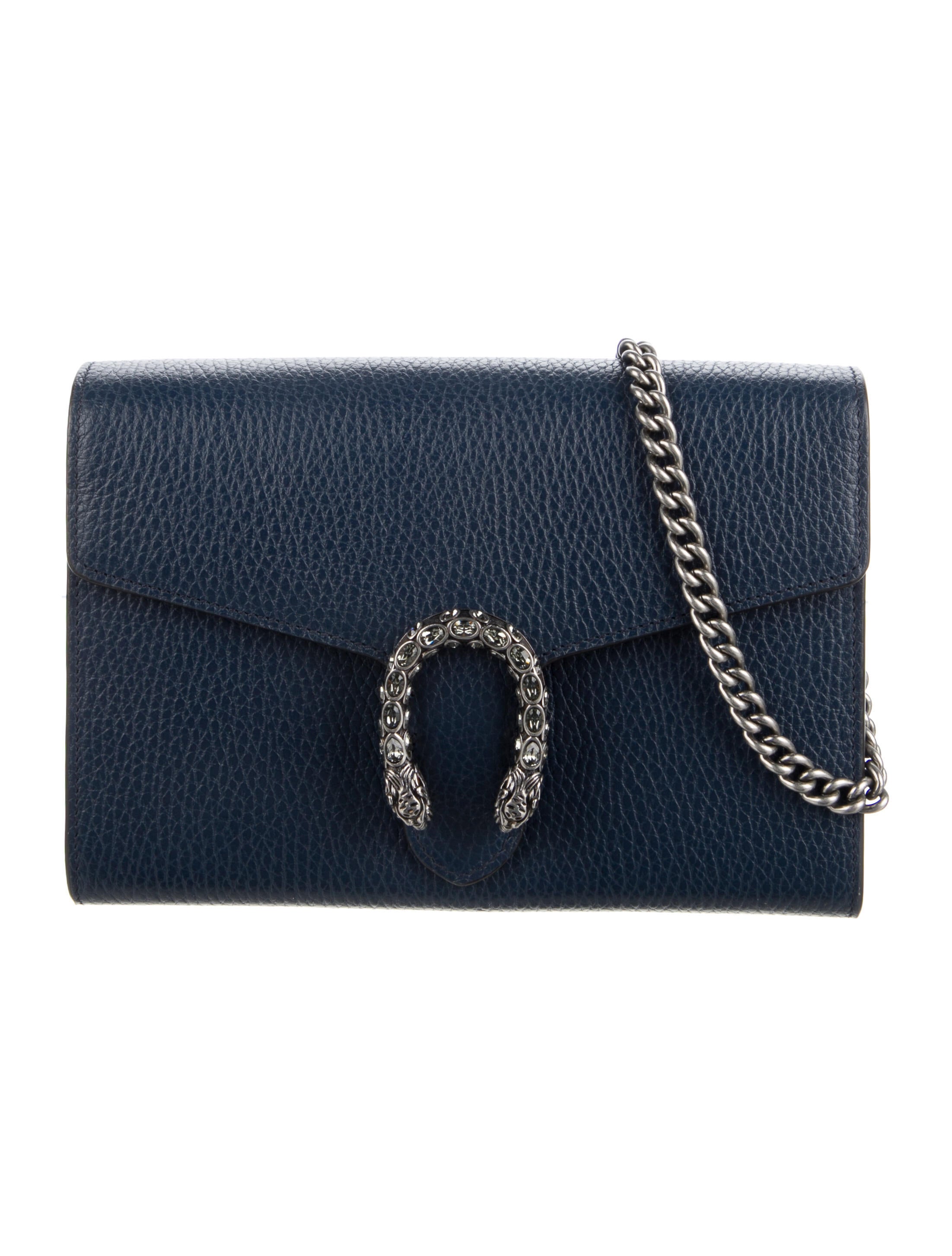Gucci Dionysus Mini Leather Chain Bag - Blue Crossbody Bags
