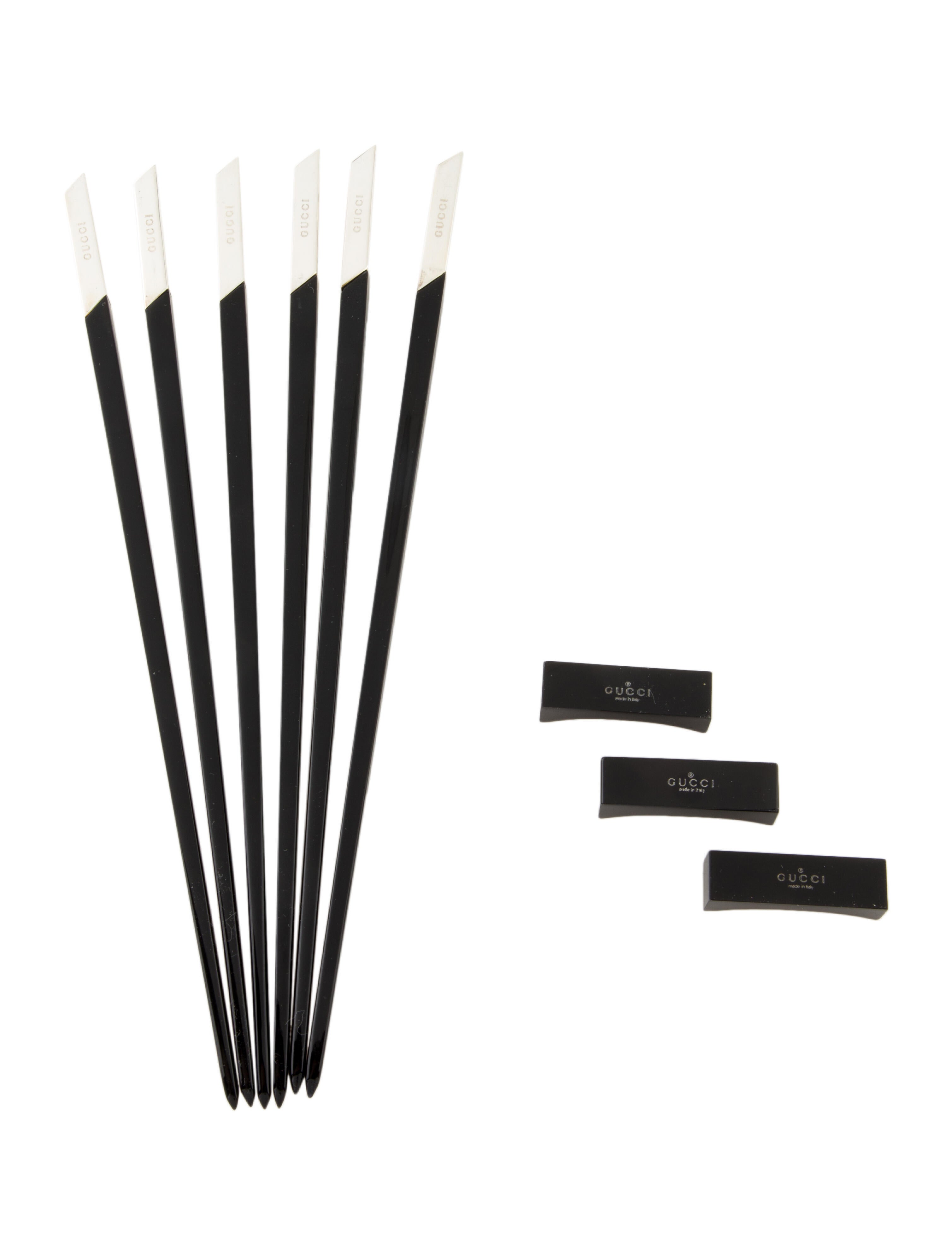 Gucci 9Piece Sterling & Lacquer Chopstick Set Black, 9 pieces Dinnerware & Flatware, Tabletop