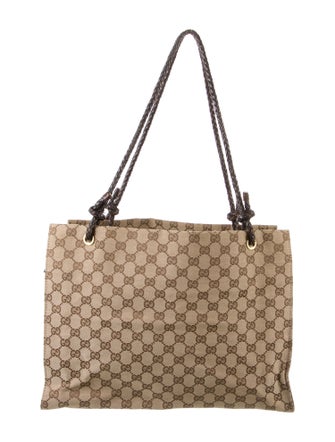 Gucci GG Canvas Braided Handle Tote