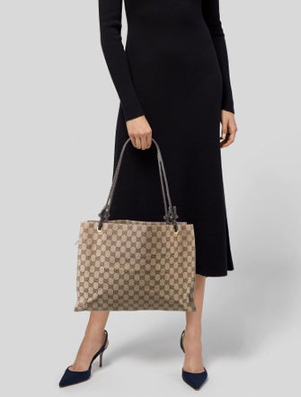 Gucci GG Canvas Braided Handle Tote