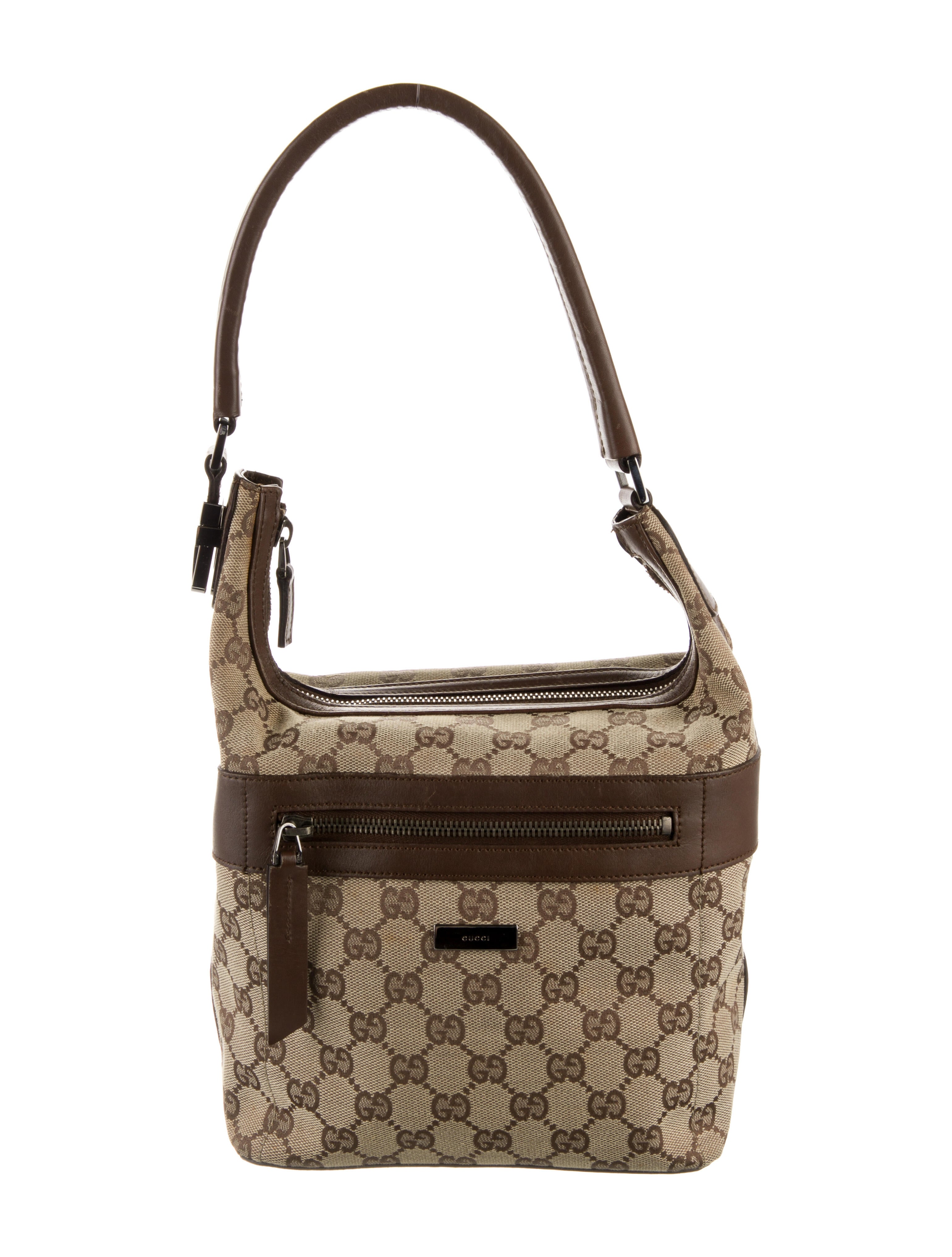 Gucci Vintage Leather Shoulder Bag Brown Shoulder Bags, Handbags