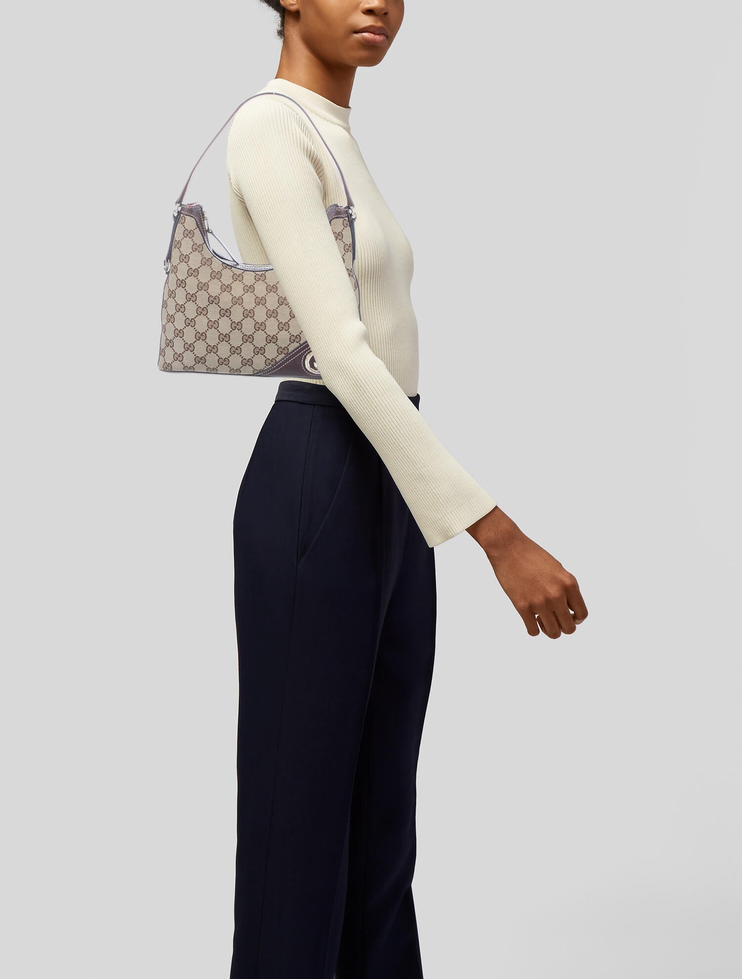 Gucci GG Canvas Hobo Bag Neutrals Shoulder Bags, Handbags