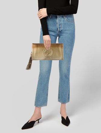 Gucci Metallic Ombre Medium Soho Clutch