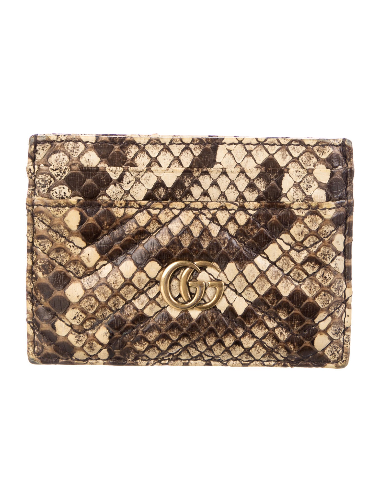 Gucci Card Holder Quilted Pattern Wallet Wallets, Accessories