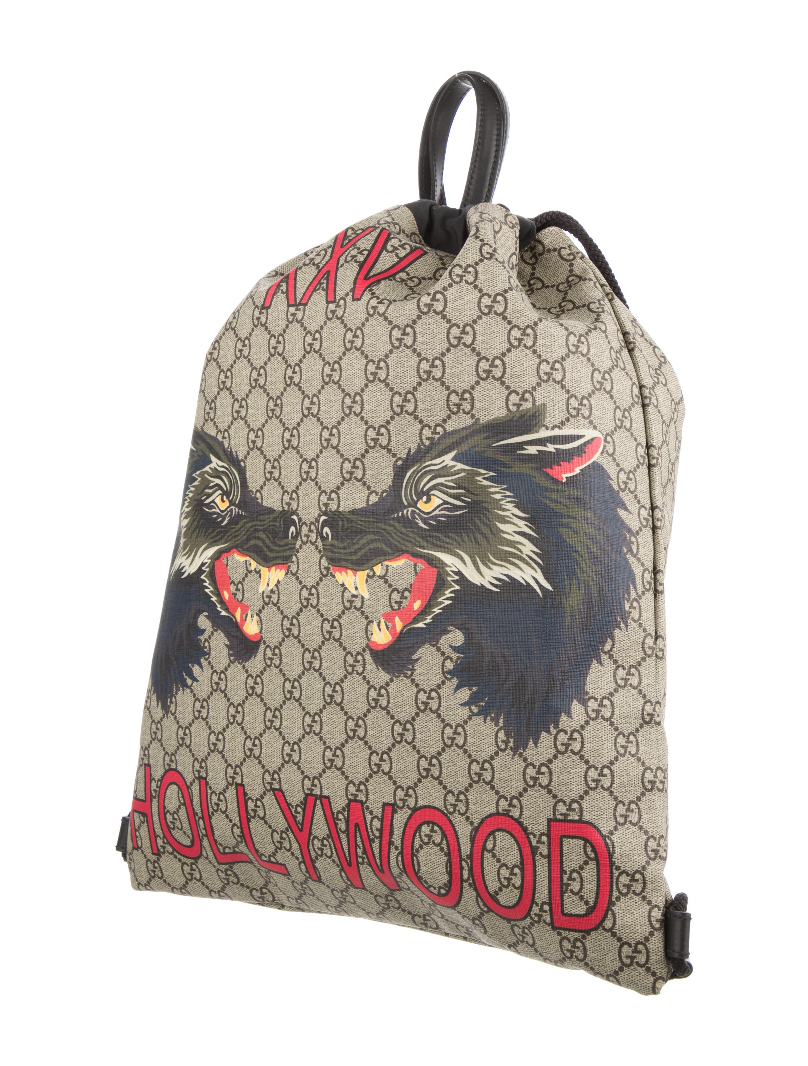 Gucci Angry Cat GG Supreme Backpack Brown Backpacks, Handbags