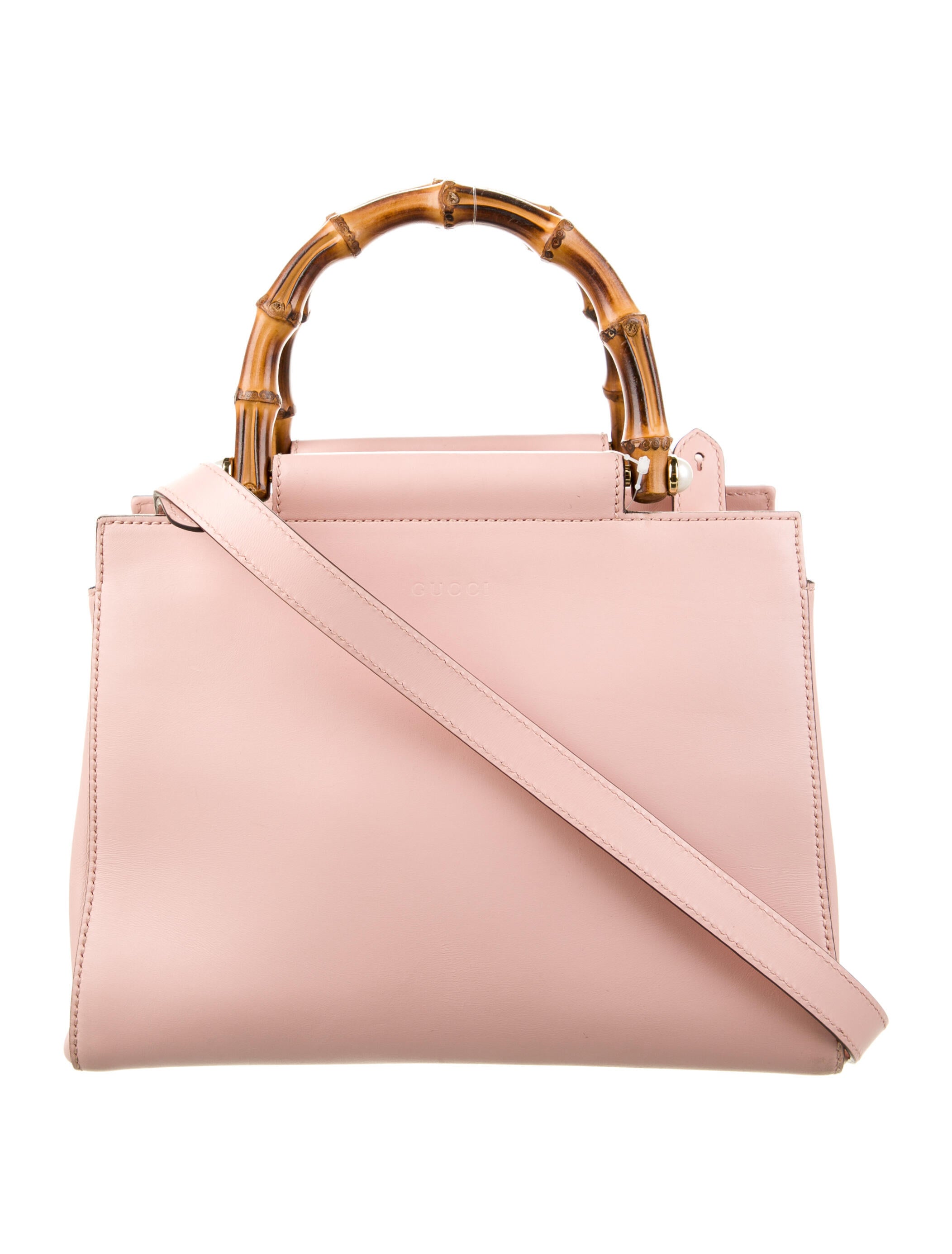 Gucci Nymphaea Bamboo Top Handle Bag Pink Handle Bags, Handbags