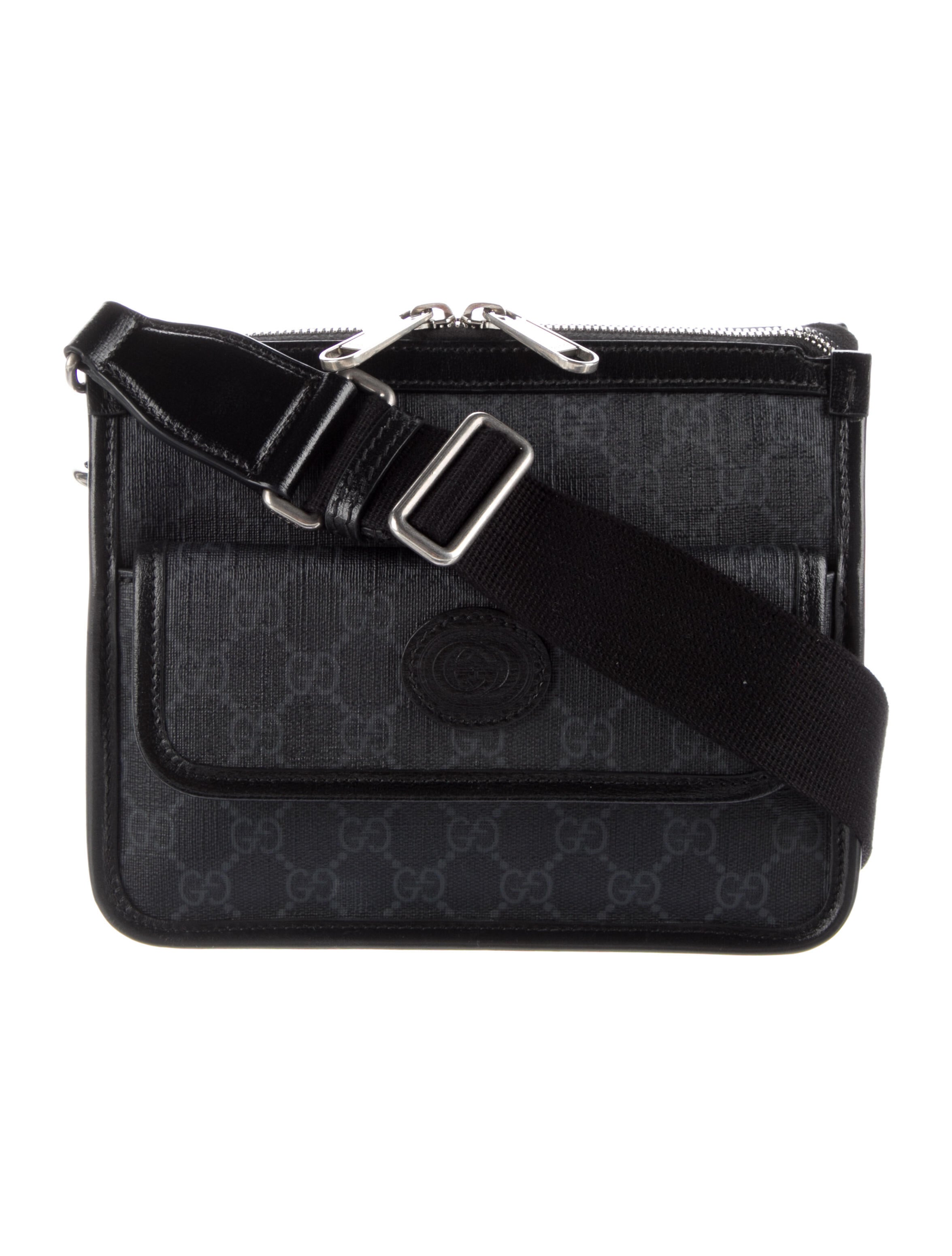 Gucci GG Supreme Messenger Bag Black Crossbody Bags, Handbags