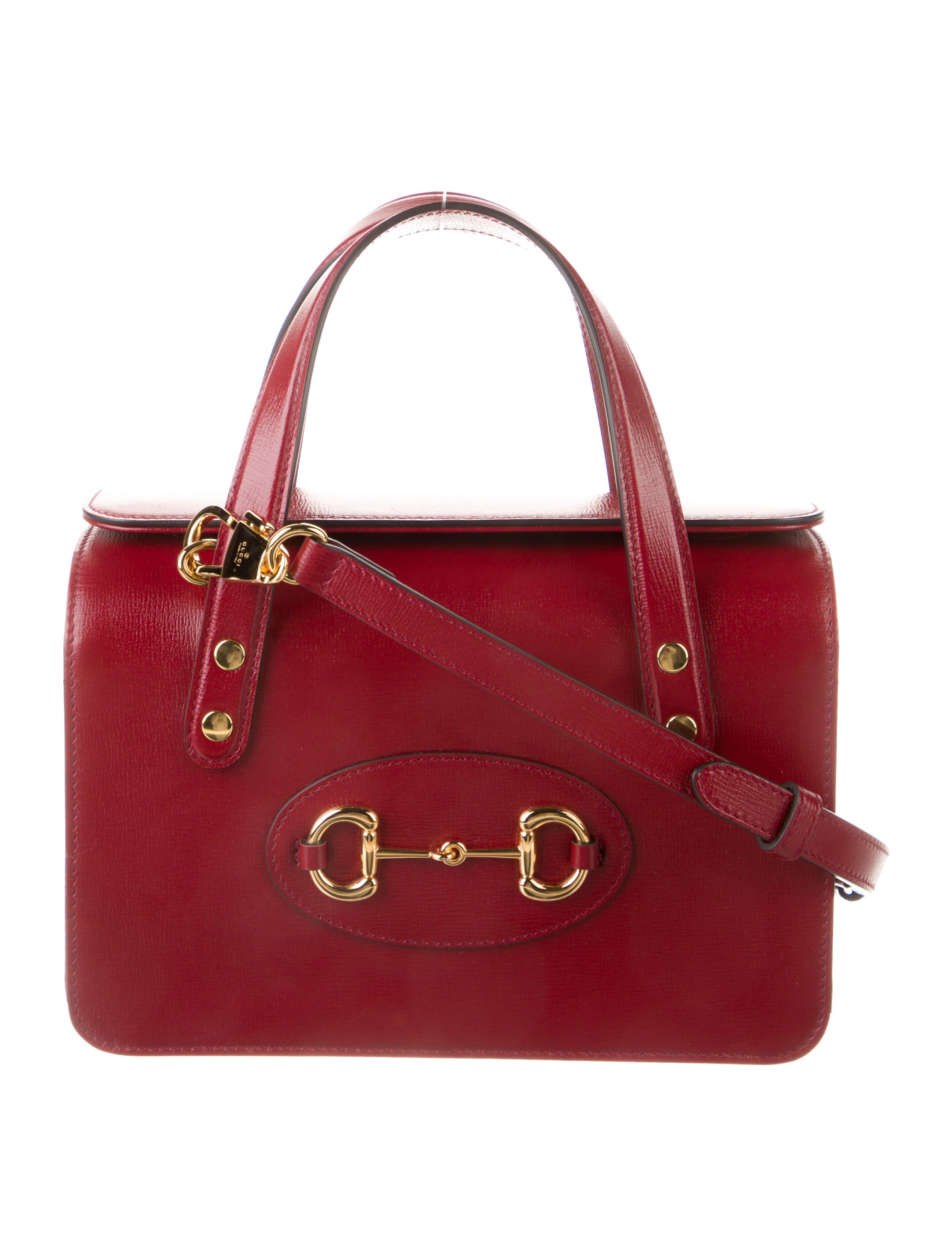 Gucci Mini GG Supreme Horsebit 1955 Top Handle Bag Red Shoulder Bags