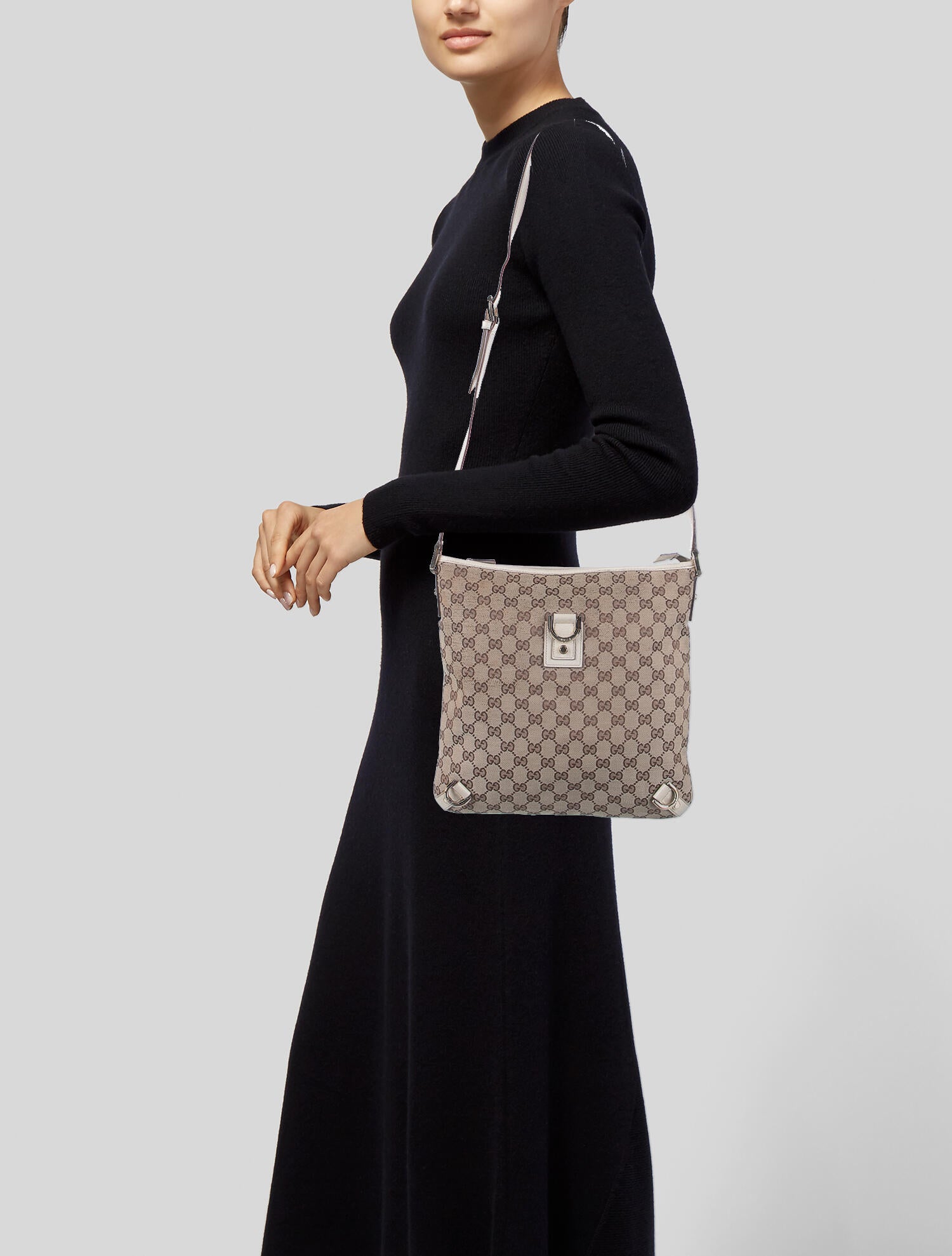 Gucci GG Canvas Abbey Messenger Bag Brown Crossbody Bags, Handbags GUC1053601 The RealReal