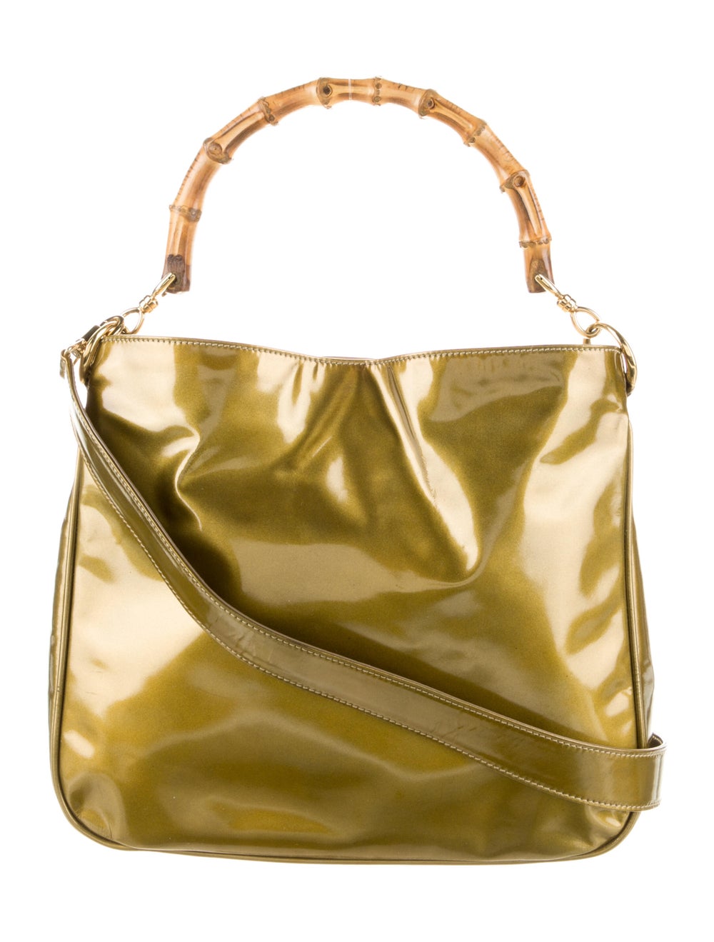 Gucci Vintage Patent Leather Bamboo Bag - image 1