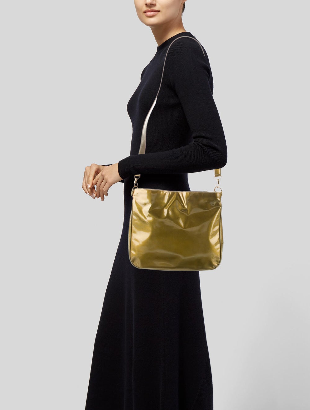 Gucci Vintage Patent Leather Bamboo Bag - image 2