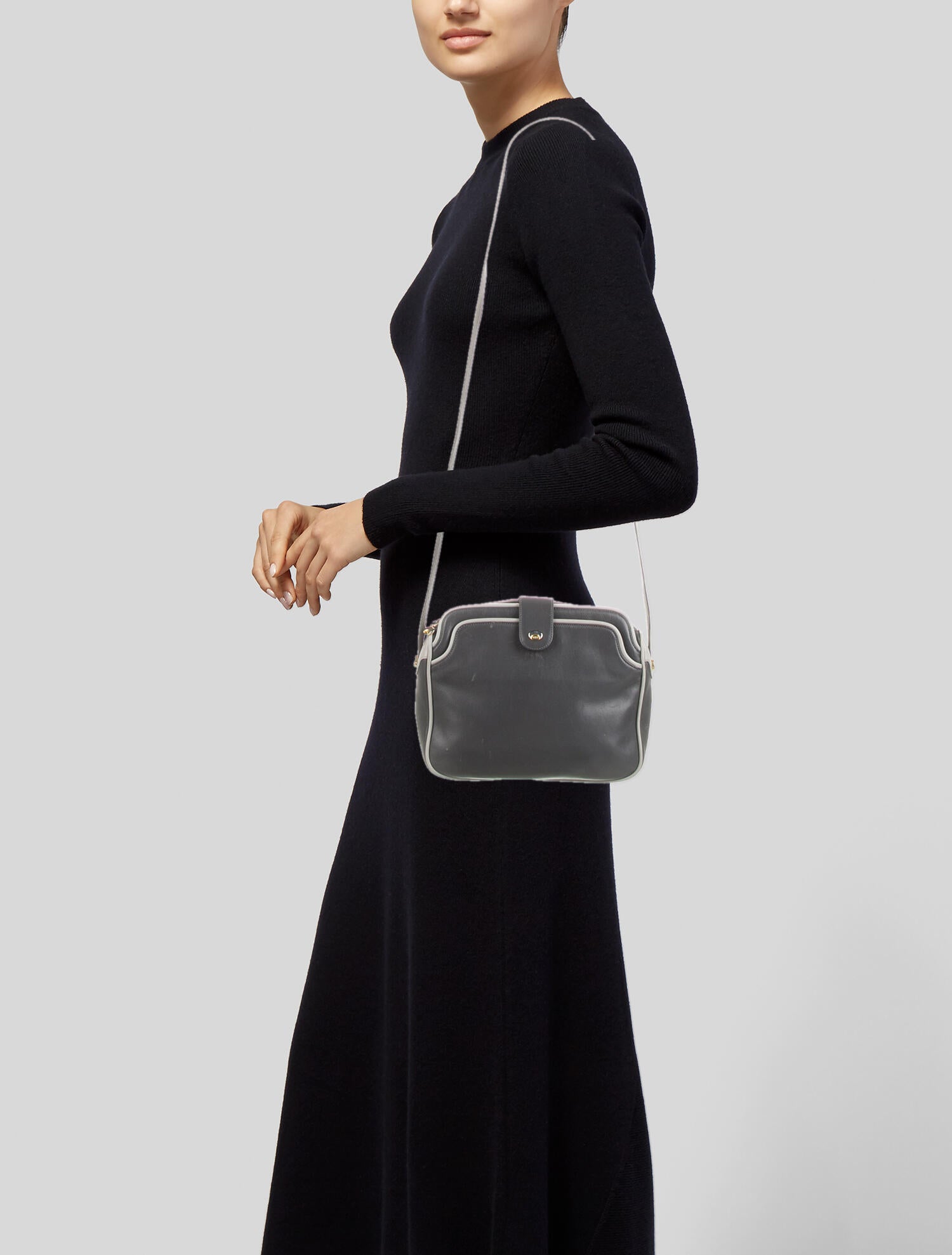 Gucci Vintage Leather Crossbody Blue Crossbody Bags, Handbags