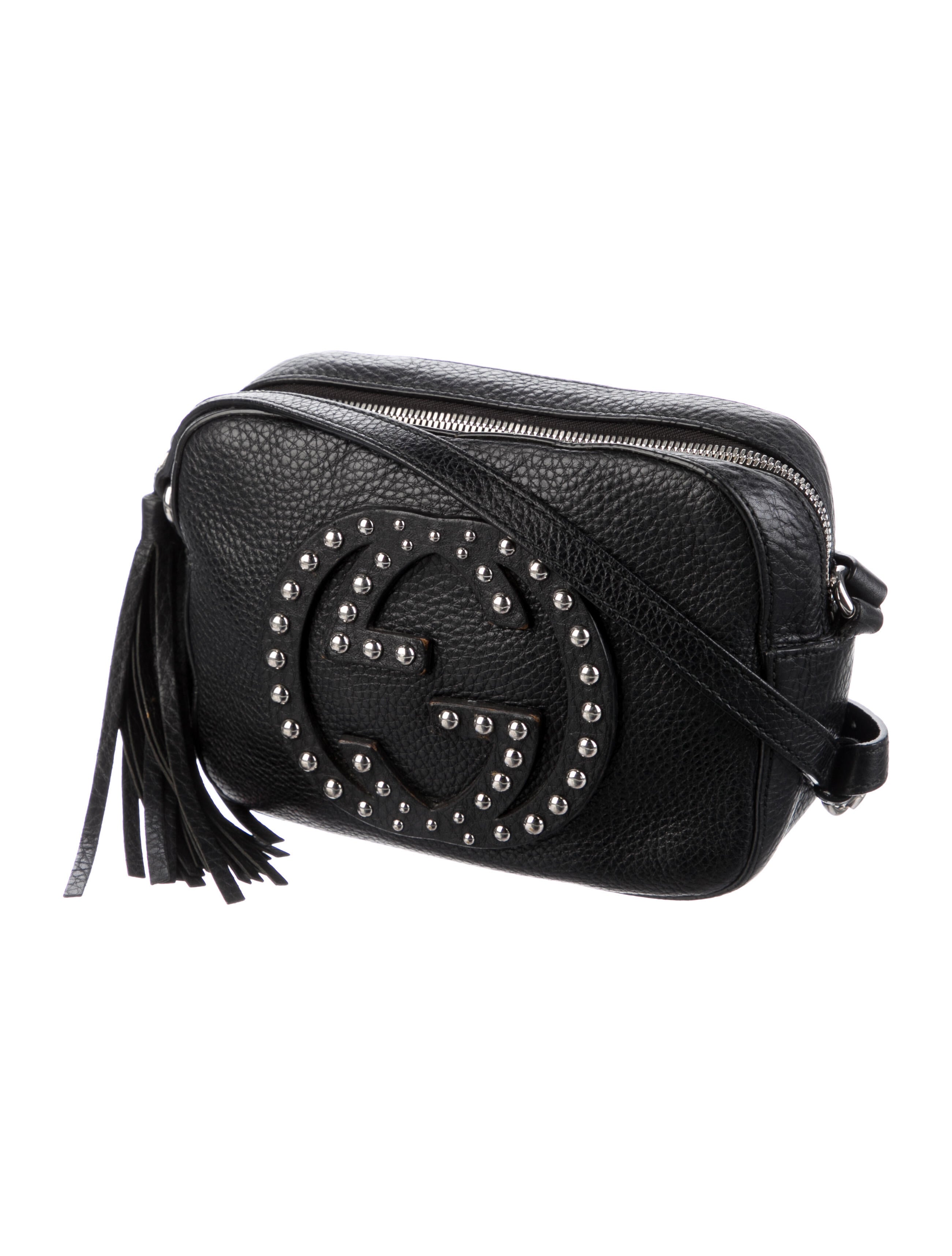 Gucci Small Studded Soho Disco Crossbody Bag Black Crossbody Bags