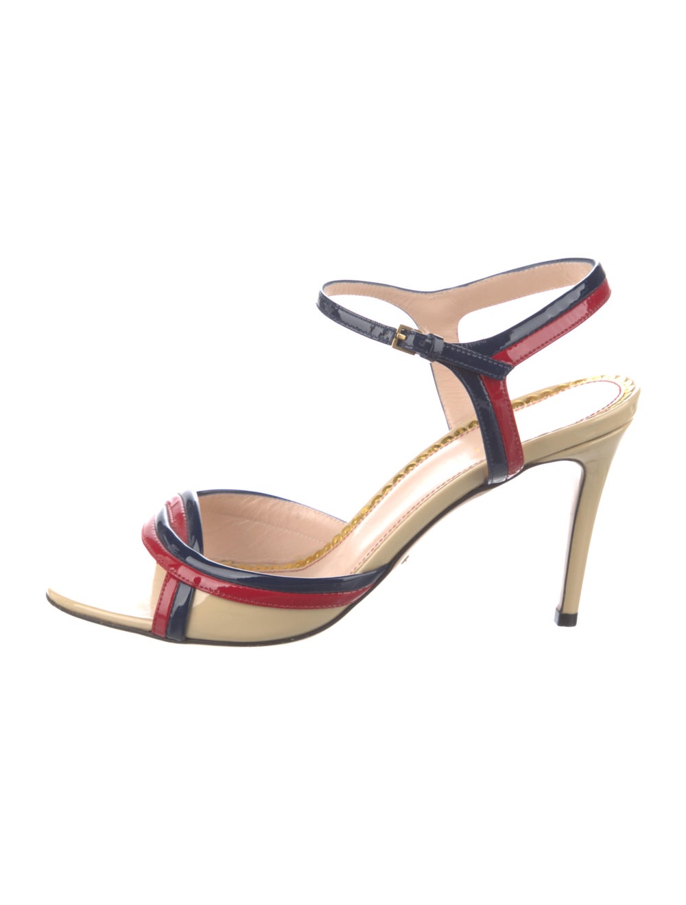 Gucci Patent Leather Striped Sandals - image 1
